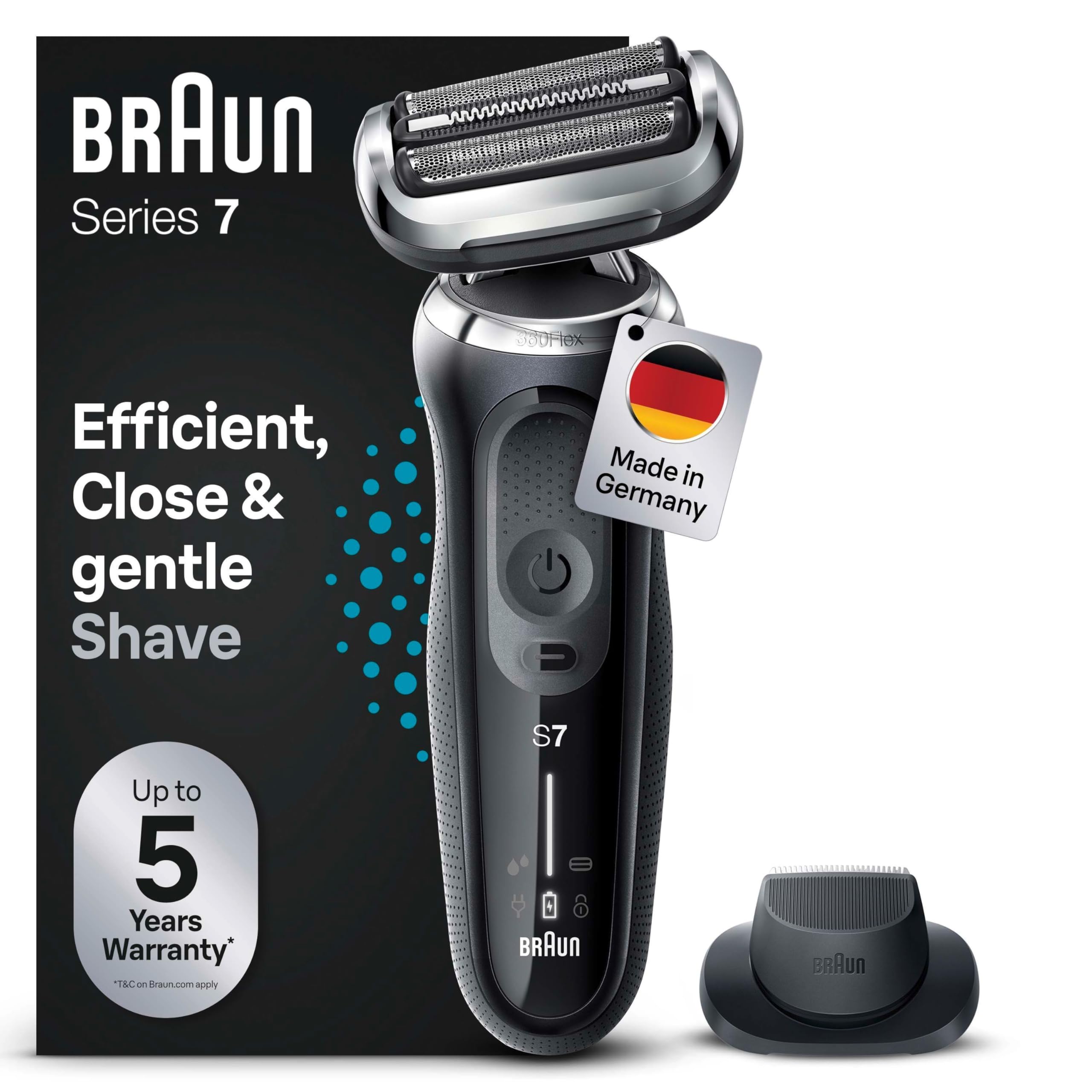 Braun Series 7 70-N1200s Electric Shaver (Black), Wet & Dry with
