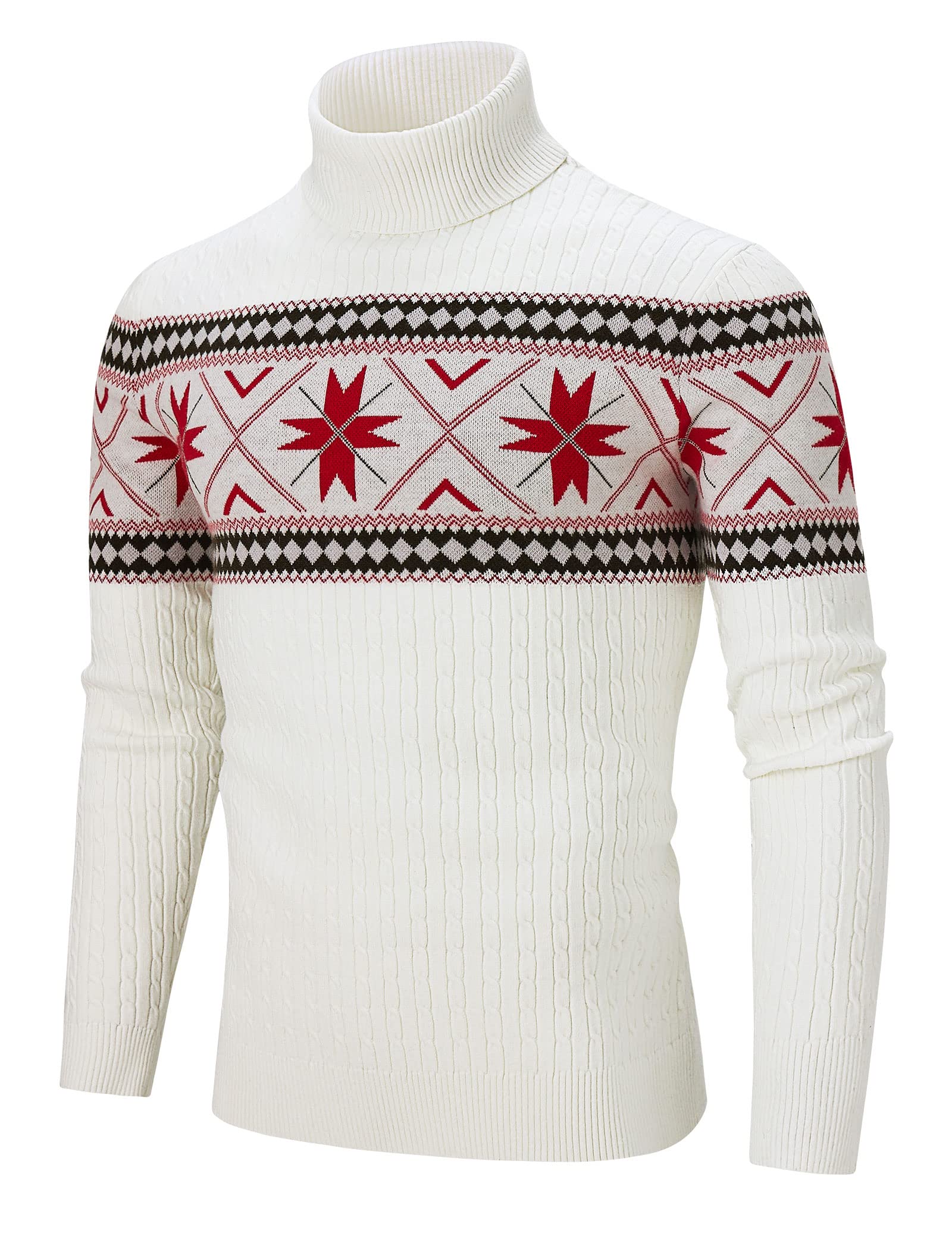 AIDEAONE Maglione Dolcevita da Uomo Maglione Casual a Costine Slim Fit a Maglia Collo Alto Pullover Dolcevita