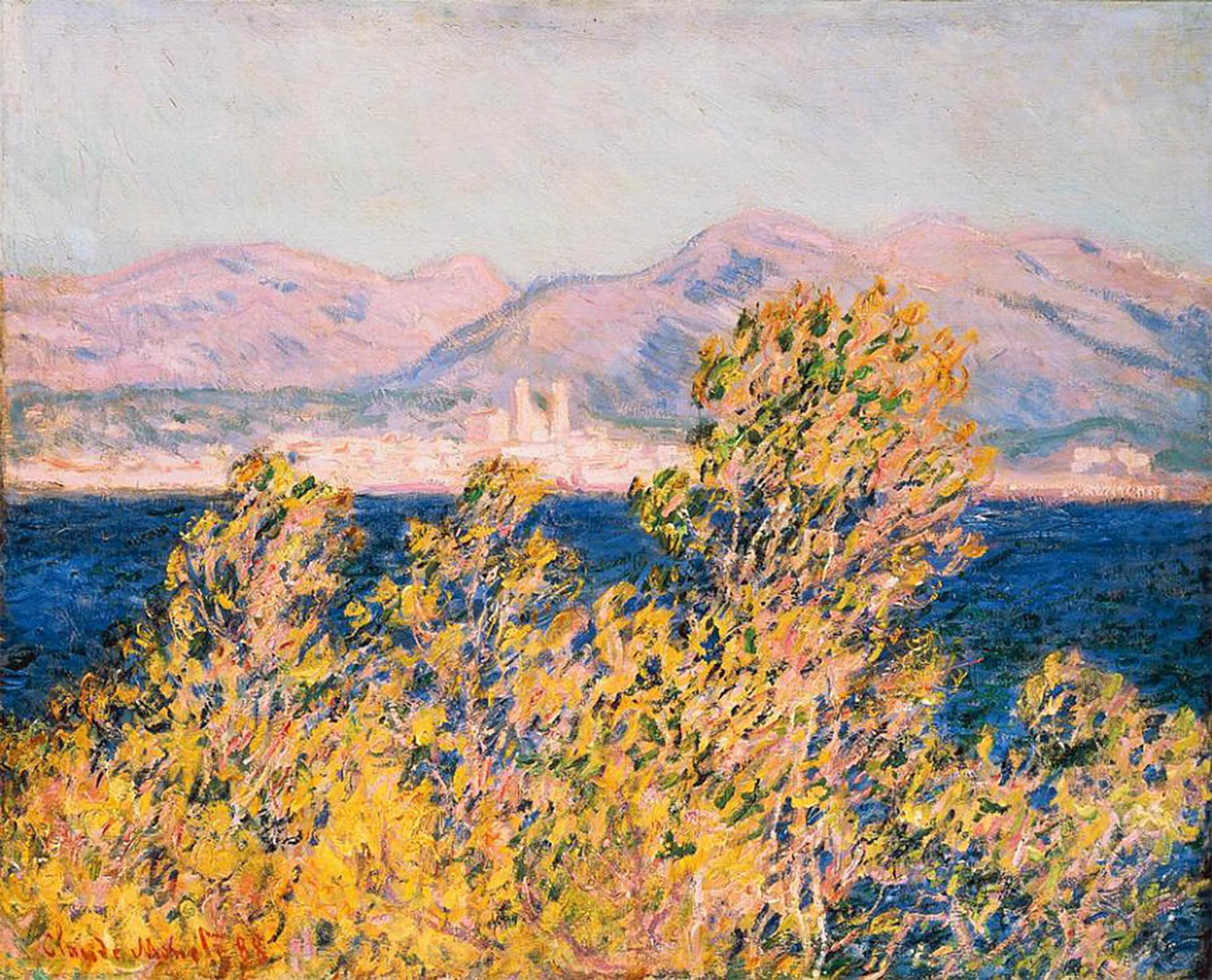 ARTXLXXBN Famous Print Painting Colorful Art Print Antibes Vue Du Cap by Claude Monet Canvas Art Decorations for Home Decor 60x90cm