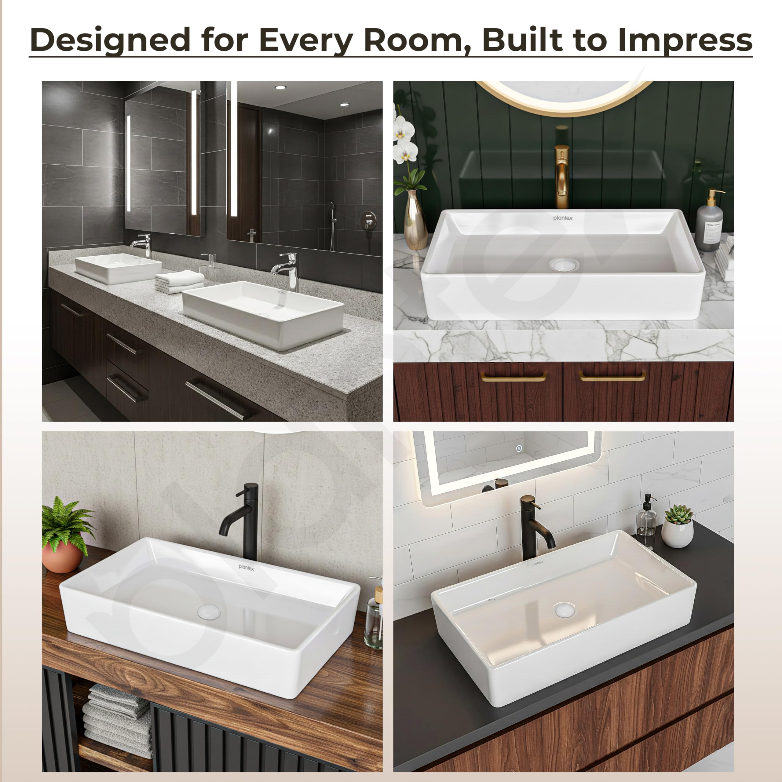 Plantex White Ceramic Wash Basin - 10 Year Warranty -4