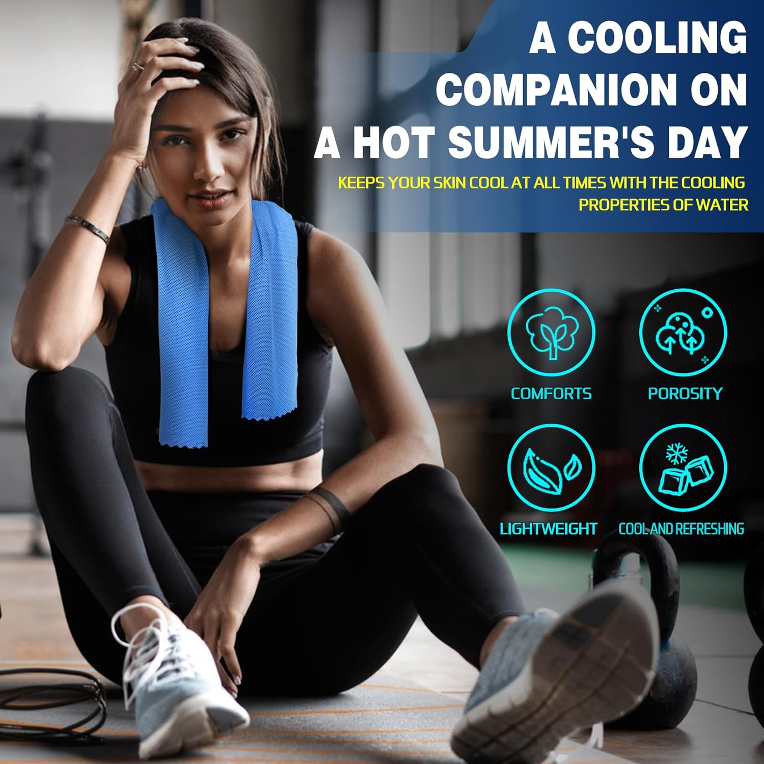 6 Pack football Cooling Towel,(40"x12") Gym Cooling Towels for Neck and Face,Chill Pal Summer Cloth for Extreme Heat for Hot Weather, Football Towels for Men Women Working Out,Sweat Sport Hand Towels