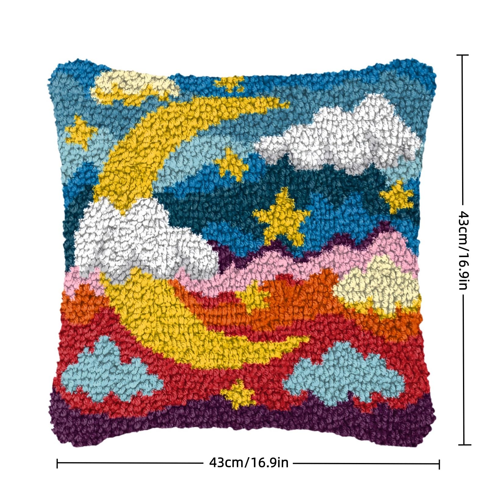 ZUHK Kit fai da te con gancio a scatto, 3D, con gancio per ricamo, punto croce, per divano, con gancio a scatto, adatto per bambini e adulti, 43 x 43 cm (fiore V)