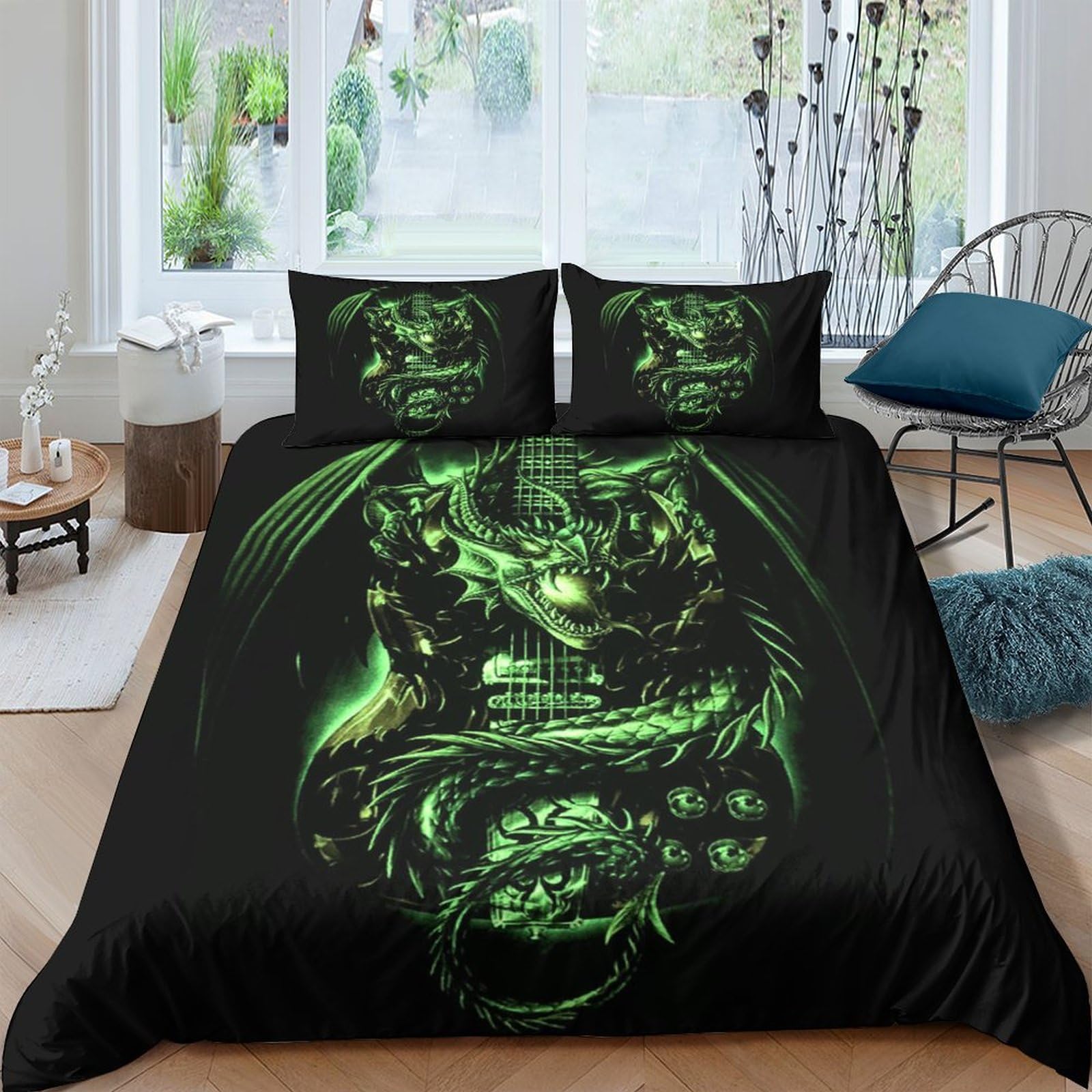 MXRMXR Dragon Duvet Cover Set 3D Printed Bedding Comforter Cover Set 3 Pieces Soft Microfiber Bedding Quilt Cover with Zipper Closure for Teens And Adults King（220x240cm）