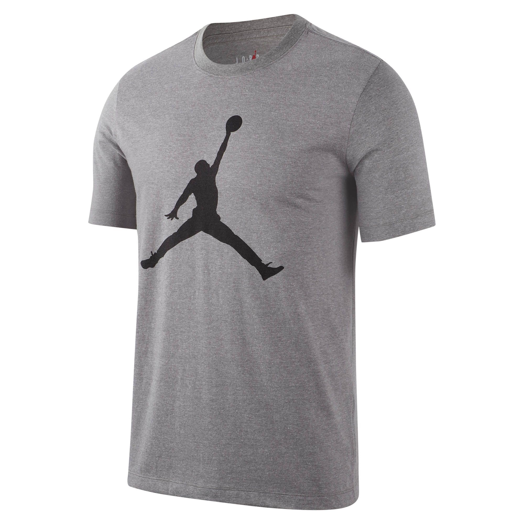 Jordan Men's Default Colorway Air Chest Large Logo Printing Round Neck Cotton Short Sleeve Gray T-Shirt Cj0921-091