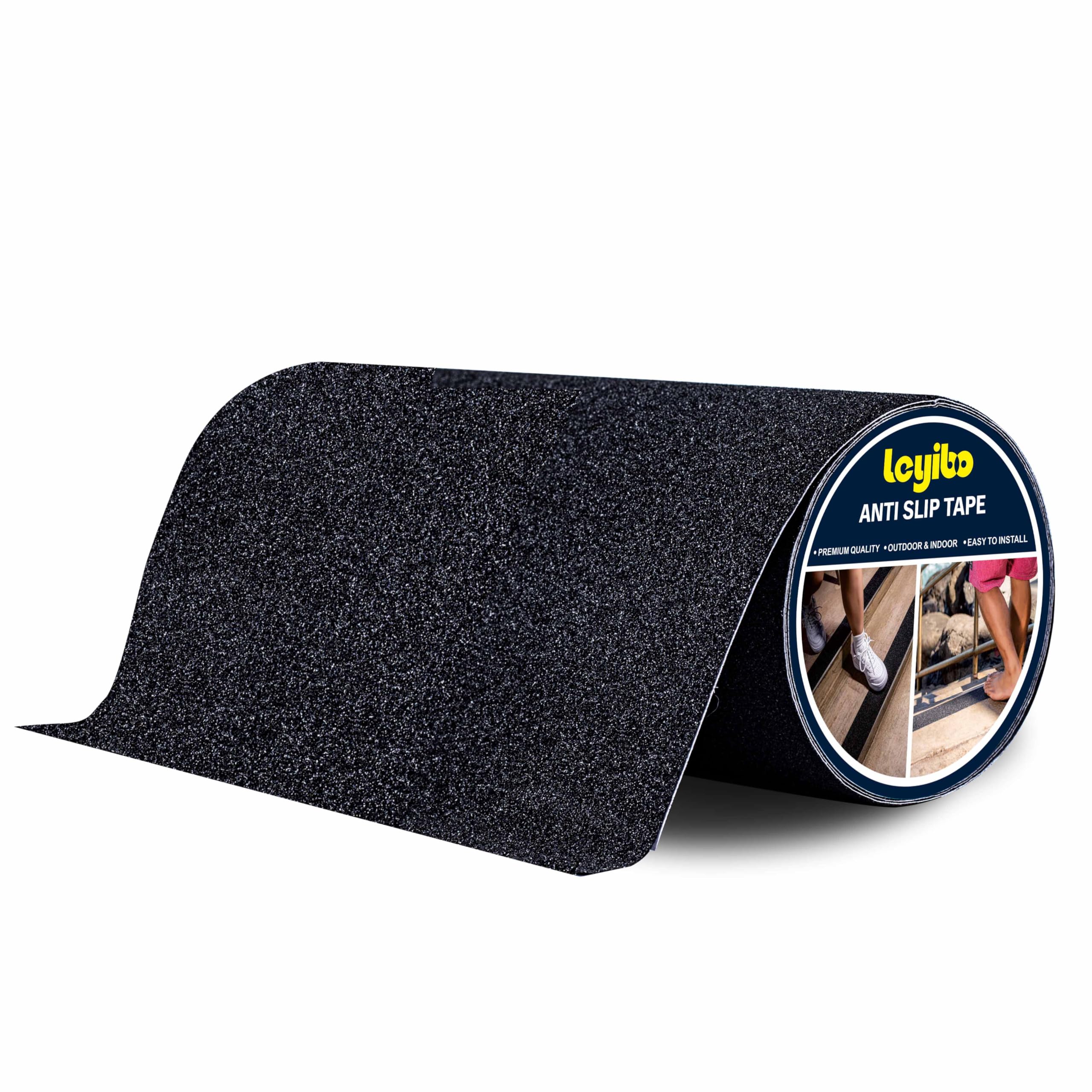 Leyibo Anti Slip Tape, 12 Inch x 16 Ft Grip Tape for Stairs Outdoor/Indoor, Waterproof Non Skid Roll for Stair Treads Non Slip, High Traction Friction