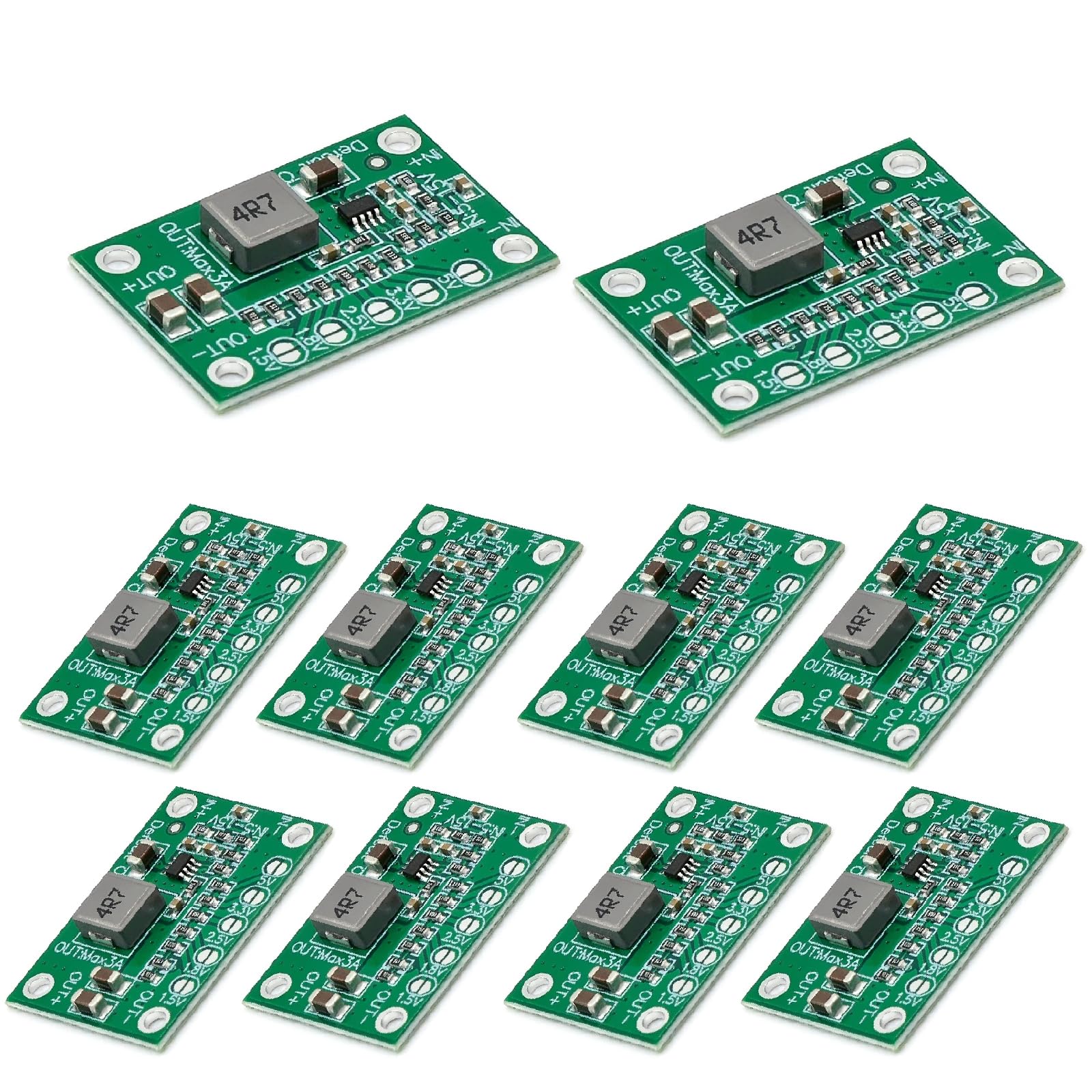hiBCTR 10 Packs MP1495 DC-DC Step-Down Module Voltage Conversion Boards. Output voltages Including 1.25V, 1.8V, 2.5V, 3.3V, 5V, and a Maximum Output