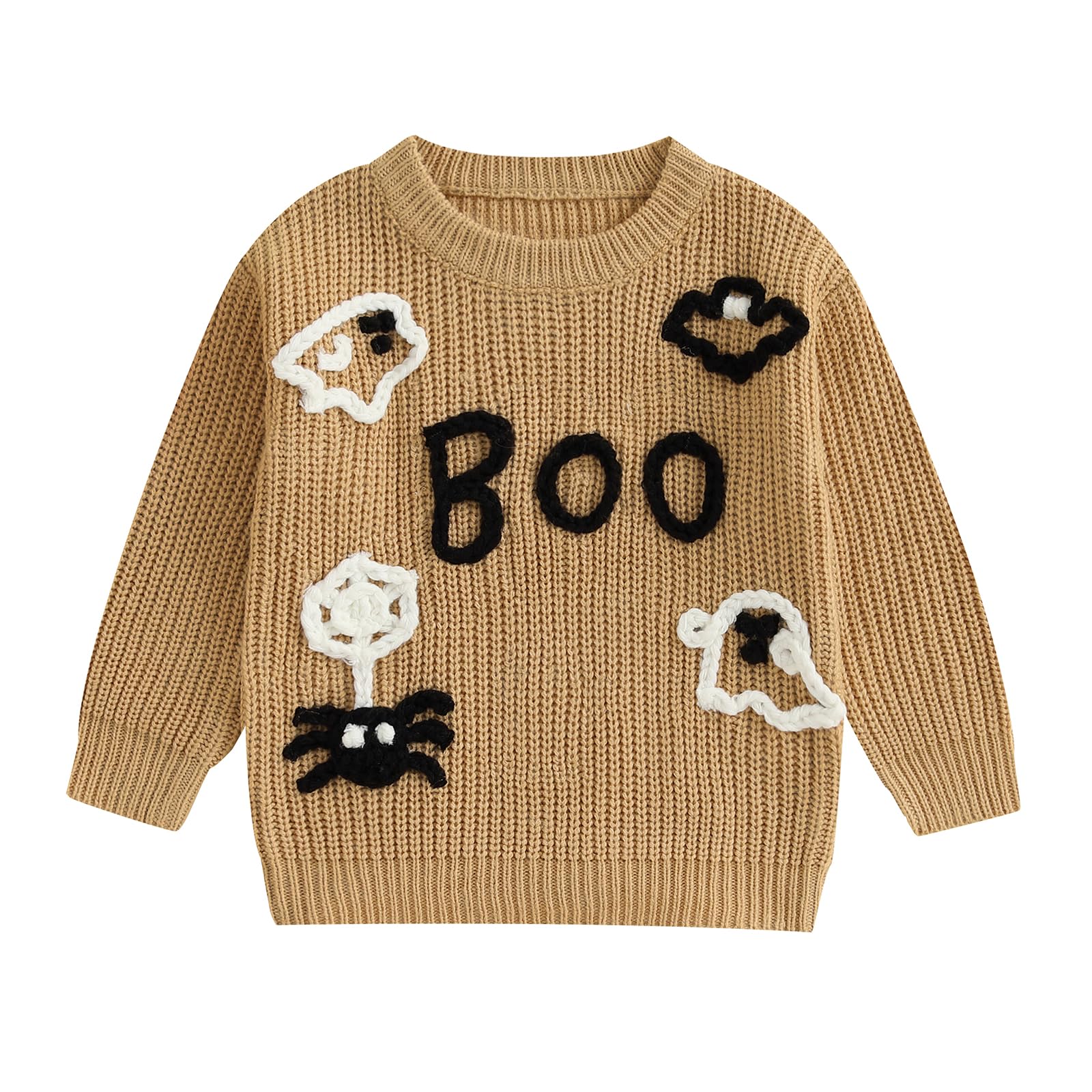 LSFYSZD Toddler Baby Girls Boys Halloween Pumpkin Sweaters Long Sleeve Crew Neck Winter Warm Knitwear Pullover Jumpers Top — view 135