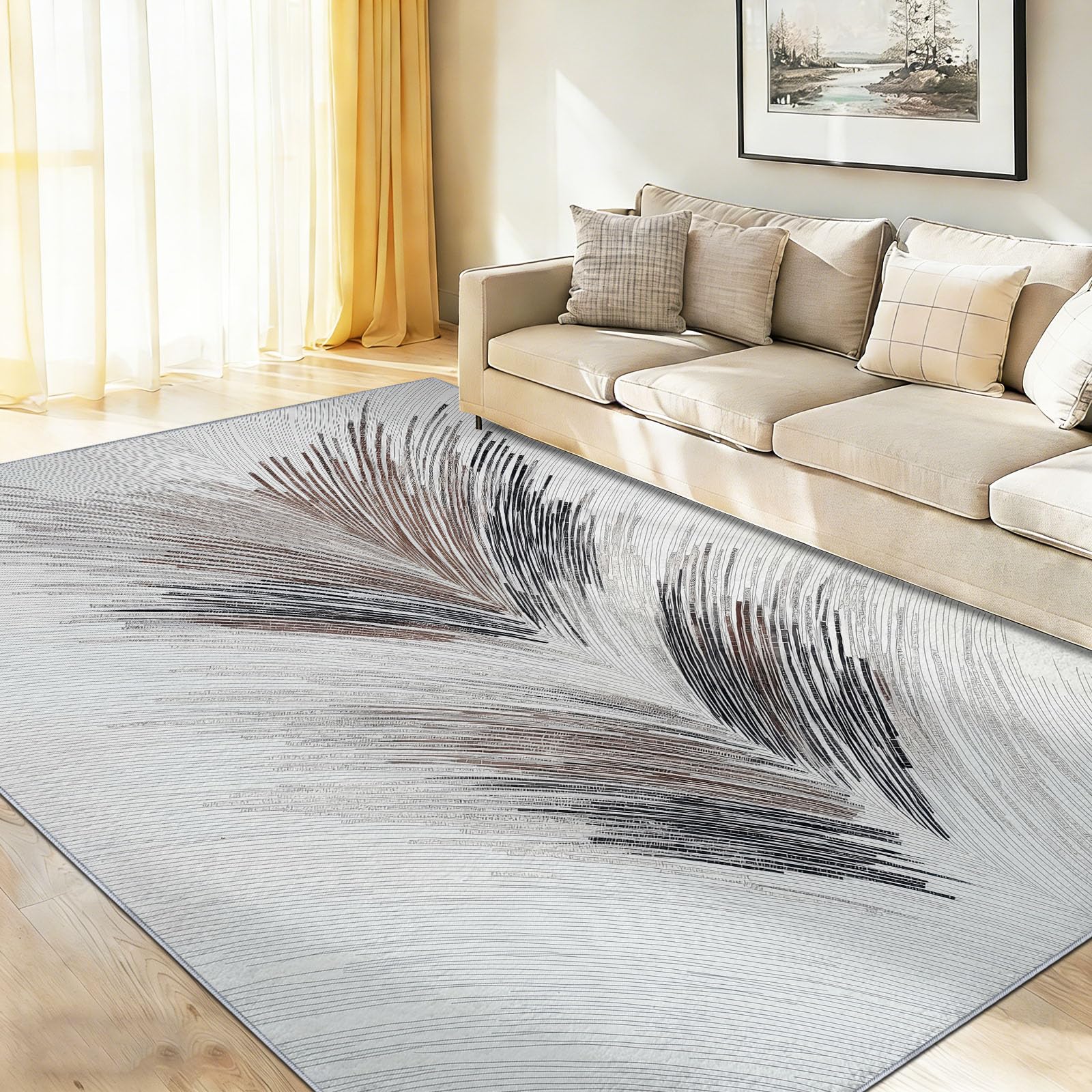 140 x 200 cm nowoczesny styl można prać w pralce szary dywan do salonu