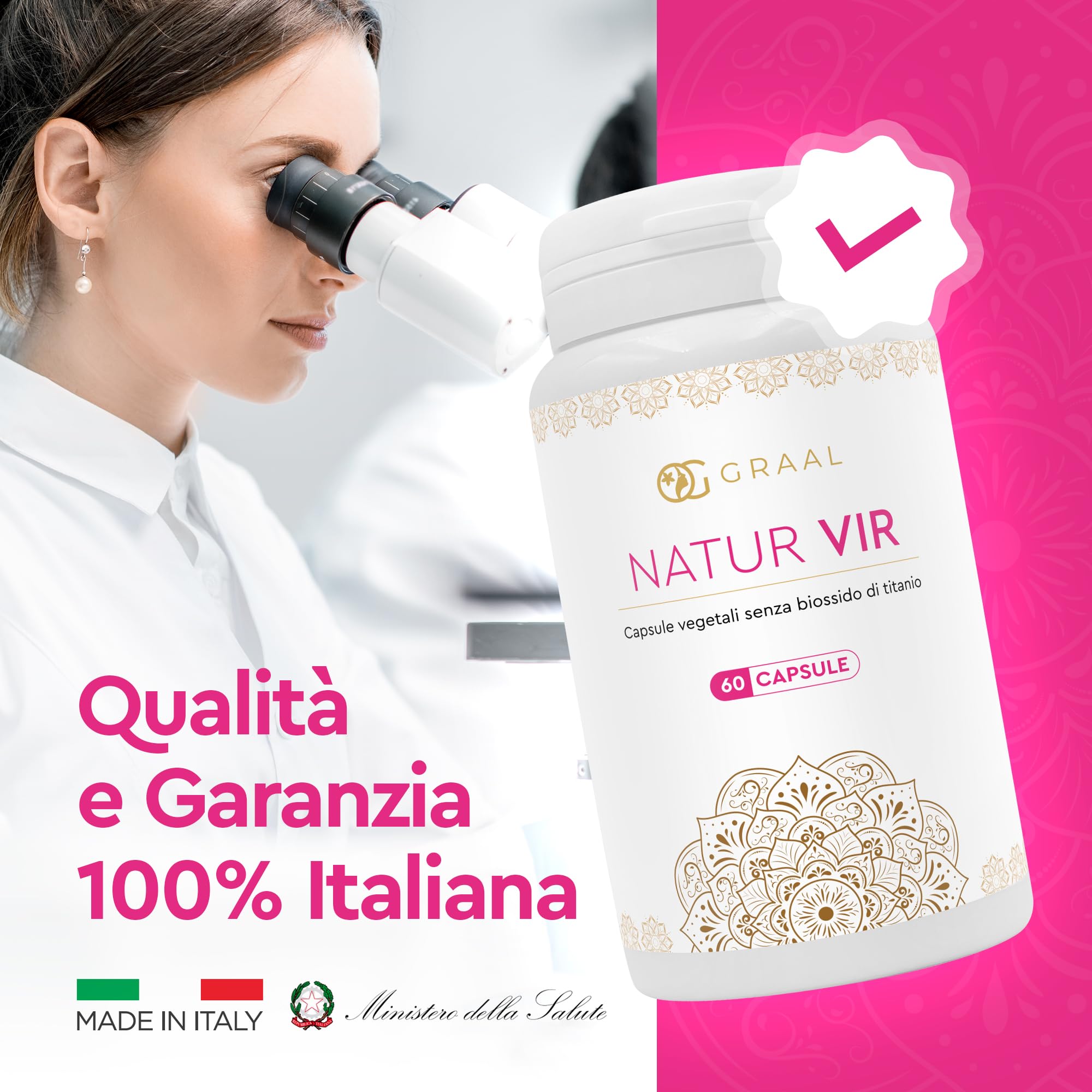 Graal Natur Vir - Colostro e Quercetina per Difese Immunitarie - Supporta la Salute Intestinale - Antiossidante Naturale - Ideale per il Recupero Fisico