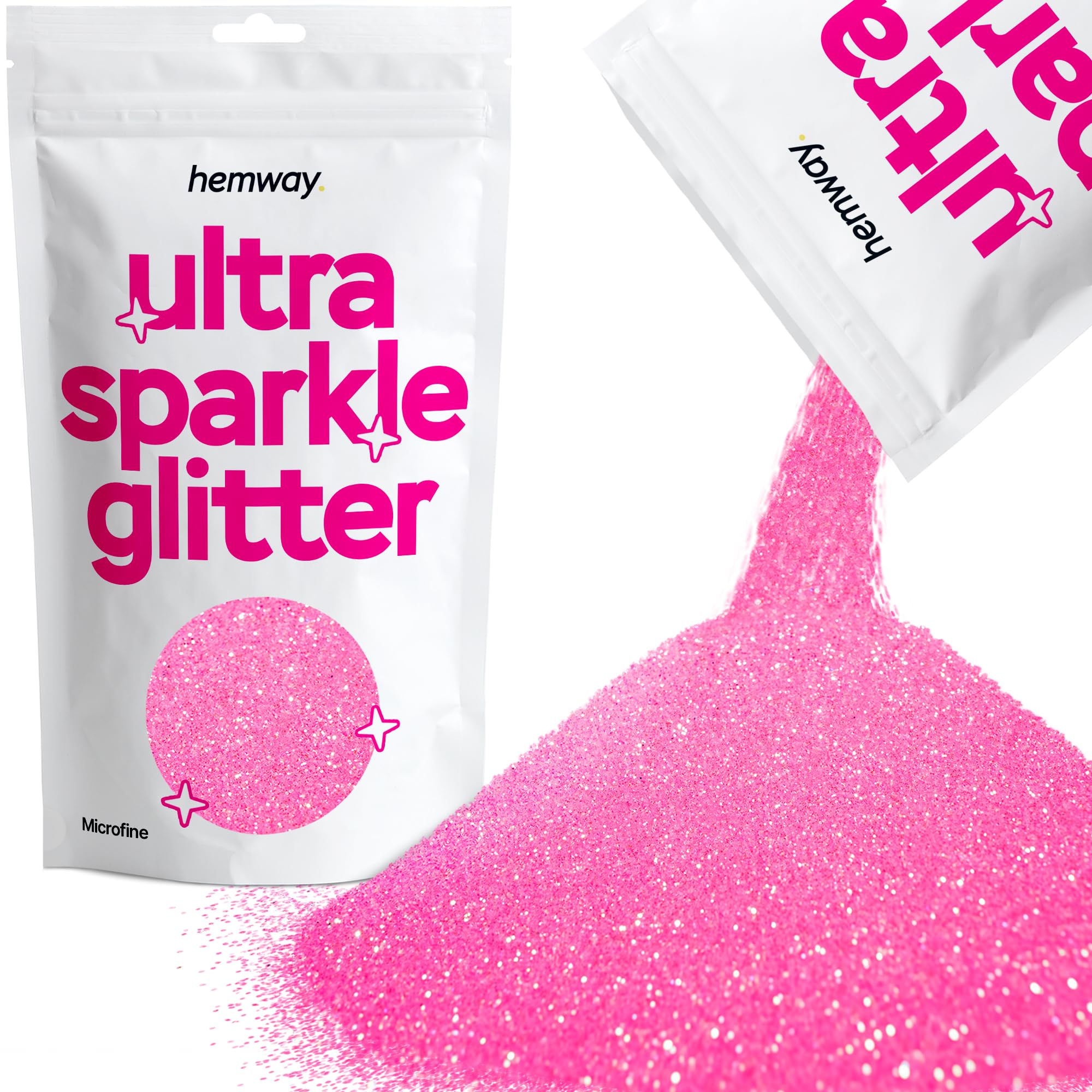 Hemway Ultra Sparkle Glitter Baby Pink Iridescent 100g Fine | Glitter for Arts & Craft, Makeup, Nail Art, Crafting, Card Making, Sparkle Decoration — view 91