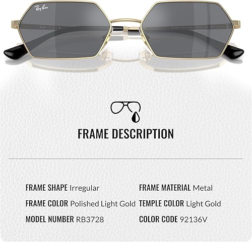 Miniatura 3 de Ray-Ban RB3728 YEVI BIO-BASED Gafas de sol cuadradas redondas para hombres y mujeres con kit oficial de gafas RAYBAN