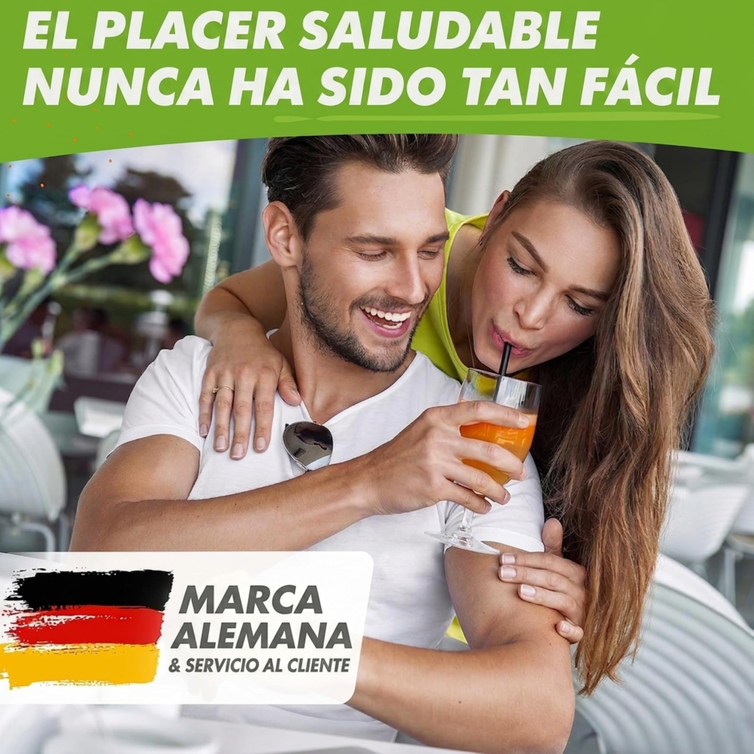 Nutrilovers Slow Juicer GREEN-PRESS MAX Licuadora extractor de jugos con tornillo de acero inoxidable, libre de BPA, ganador de pruebas, exprimidor eléctrico