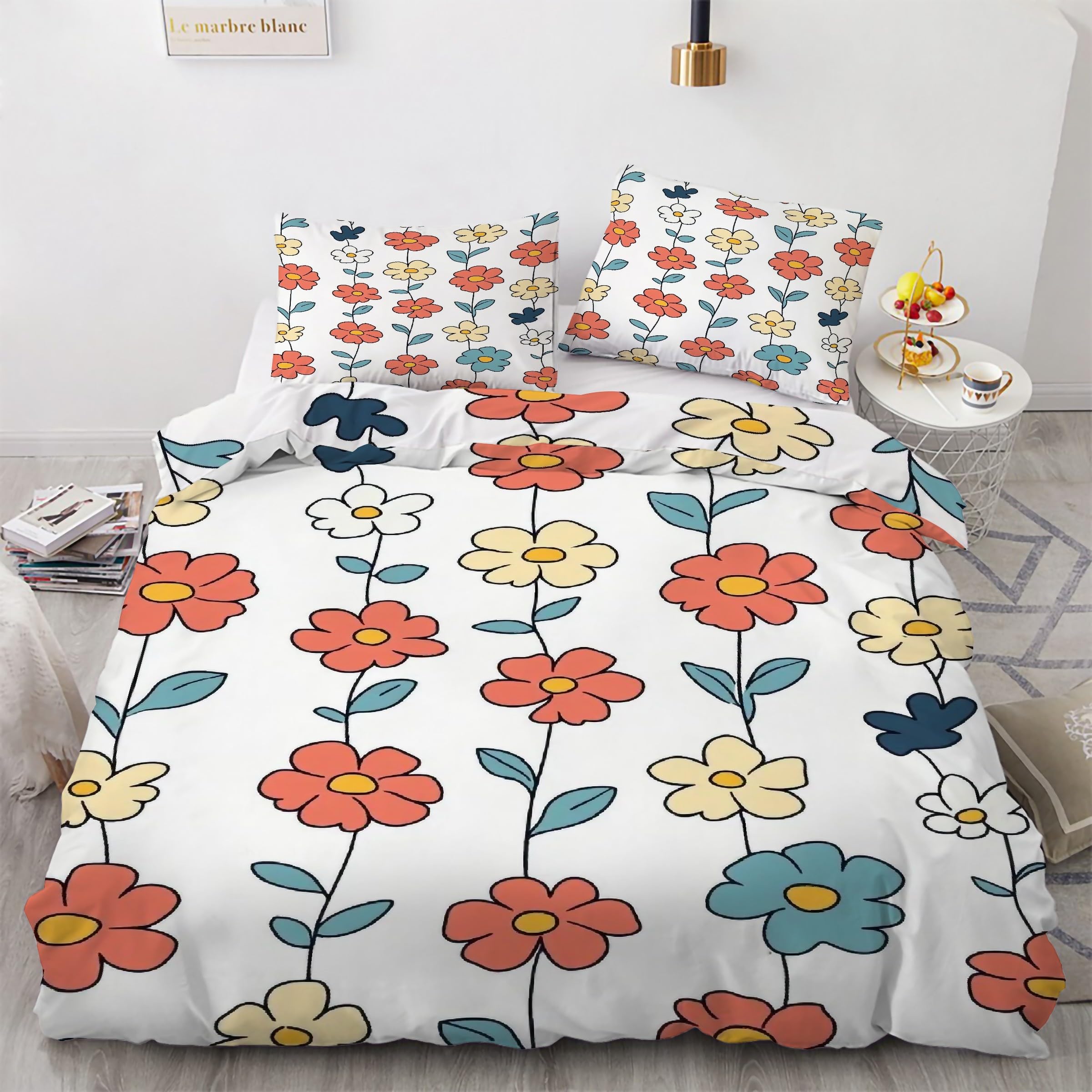 Housse de Couette 240 x 260 Floral pour un lit king size printanier