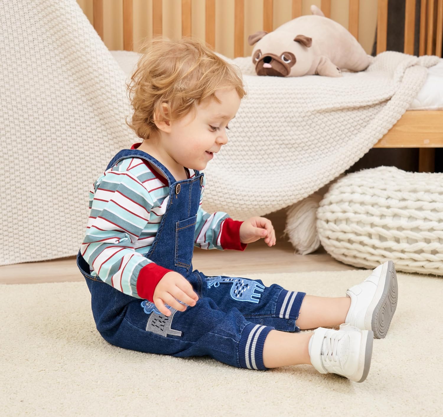 Baby Boy Clothes Set Infant Boy's Long Sleeve Romper+Dinosaur Denim Overalls Toddler Boys Fall Winter Outfits Suit - Image 7