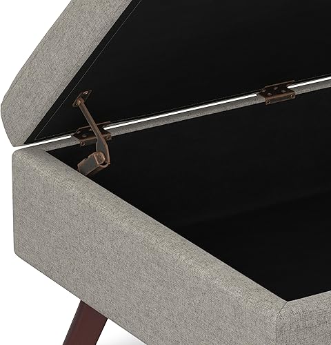 Miniatura 10 de SIMPLIHOME Owen - Mesa auxiliar rectangular moderna de mediados de siglo de 34 pulgadas de ancho, otomana de almacenamiento en tela de poliéster