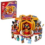 Lunar New Year Traditions 80108 Building Kit; Gift Toy for Kids Aged 8 and Up; Building Set Featuring 6 Festive Scenes and 12 Minifigures, Including The God of Wealth (1,066 Pieces)