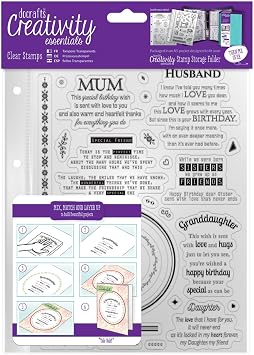 docrafts DCE907109 Creativity Essentials A5 Clear Stamps, Verses