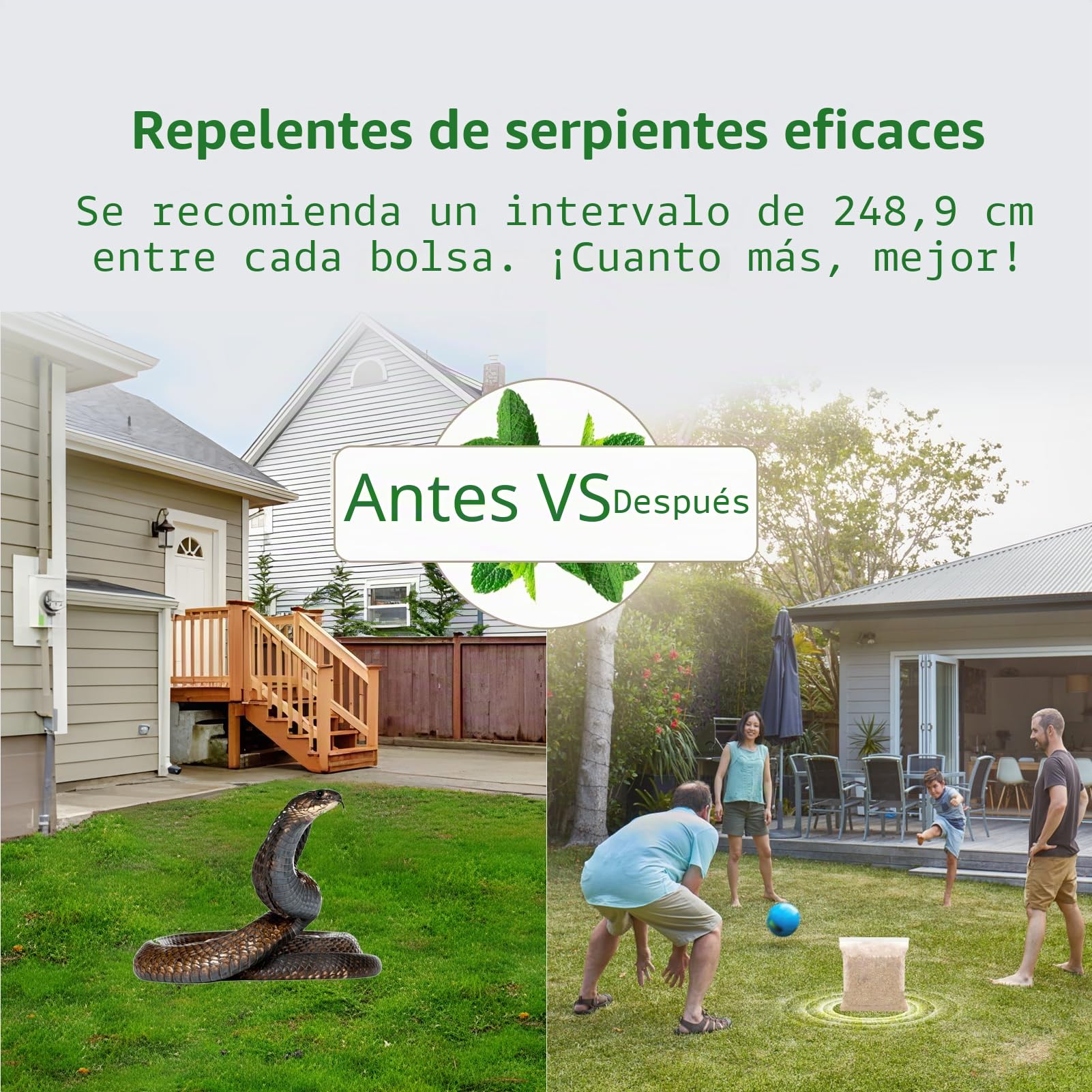Repelente de serpientes para patio, potente repelente de serpientes para exteriores, seguro natural para niños y mascotas, disuasorio de serpientes para patio, eficaz repelente de serpientes para