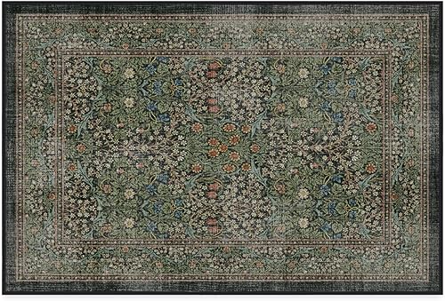 Vista 78 de RUGGABLE x Morris & Co Tapete prémium de pasillo lavable, para pasillo, cocina, entrada, sala de estar, dormitorio u oficina, con base Madreselva