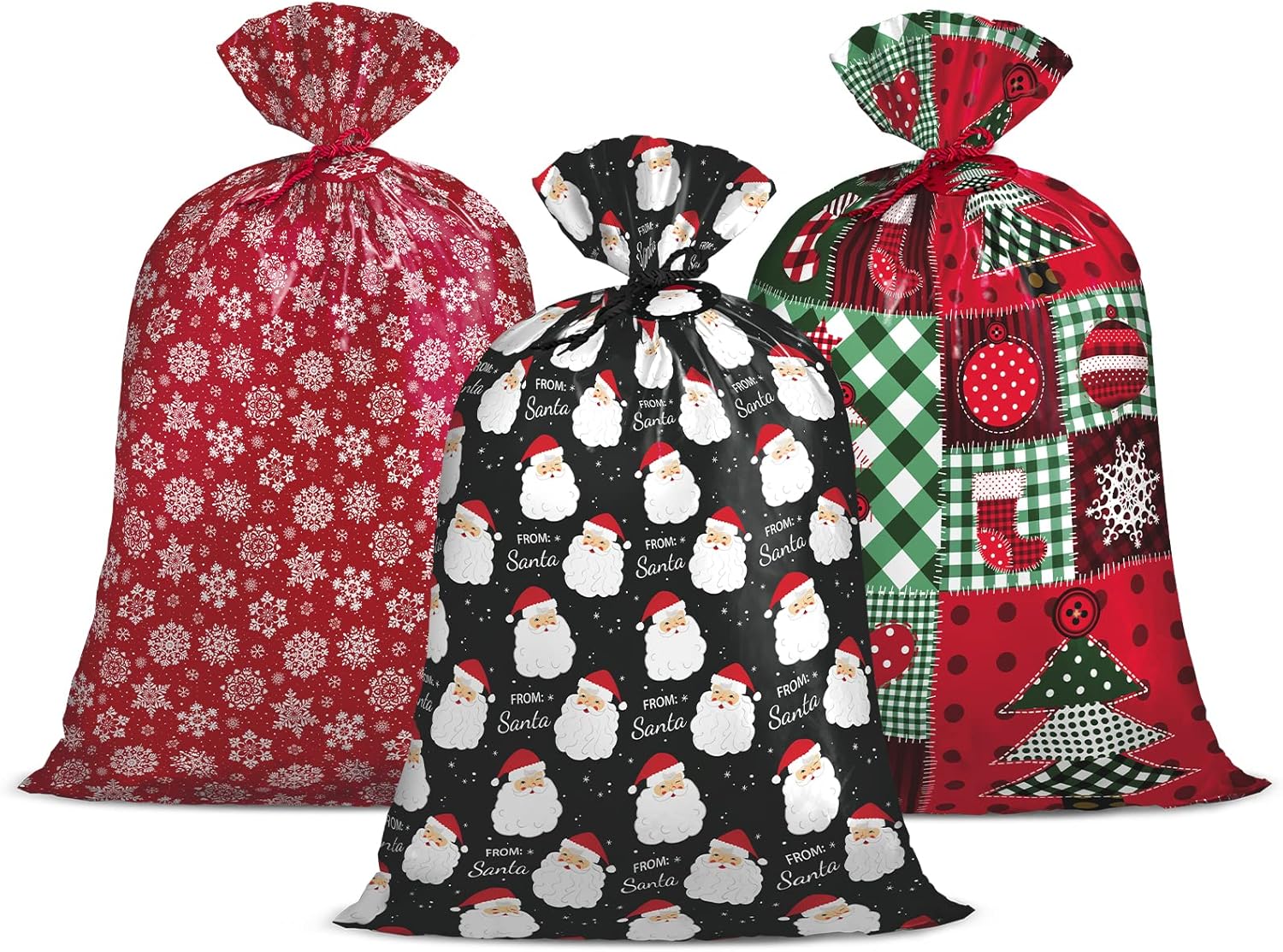 Loveinside Jumbo Large Plastic Gift Bag, Christmas Design