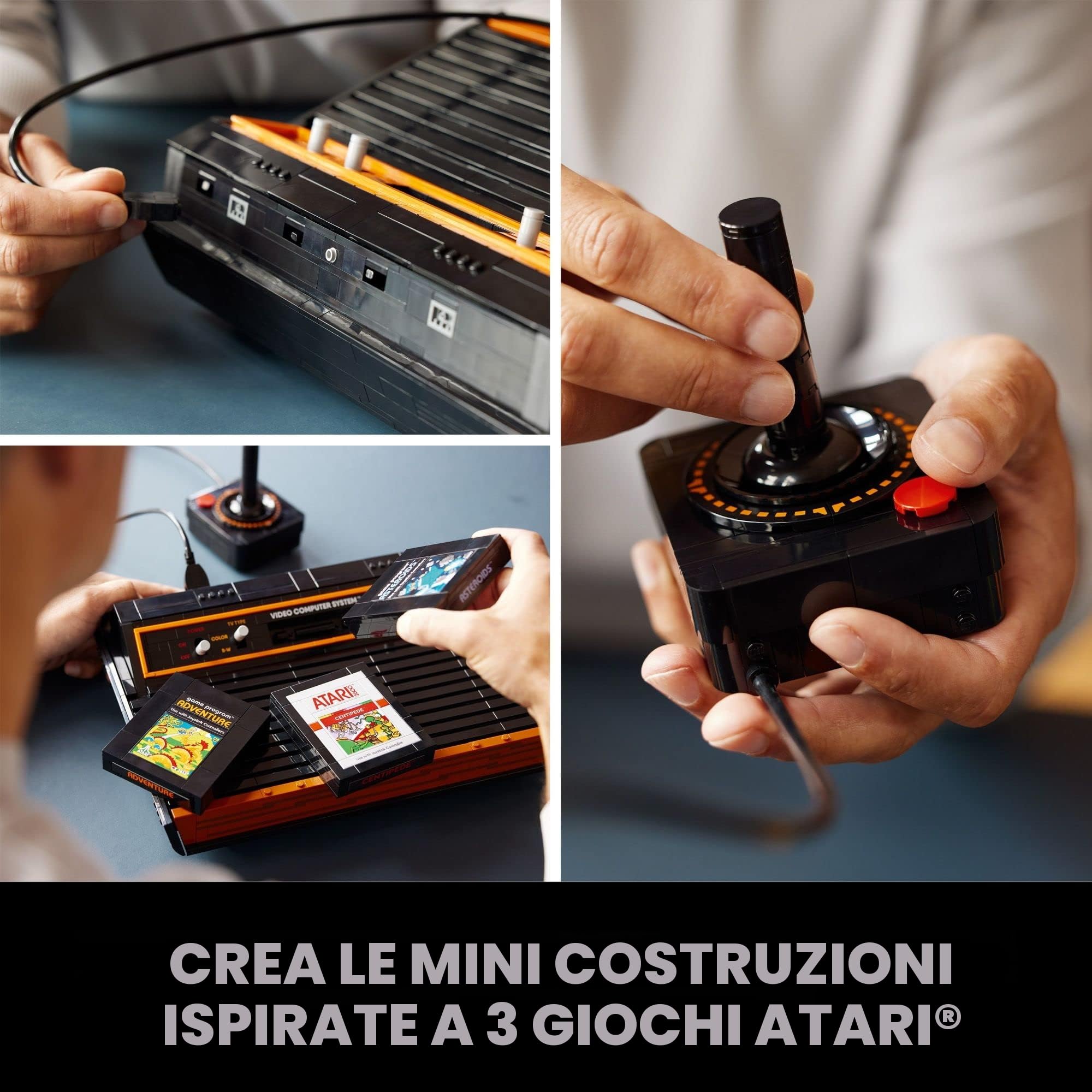 LEGO Icons Atari 2600 Building Set 10306 - Console per videogiochi retrò e repliche di cartucce di gioco, con minifigure e joystick, regalo nostalgico anni '80 per giocatori e adulti