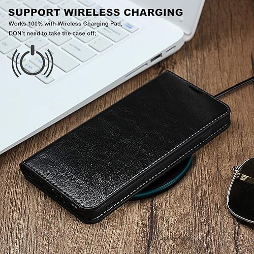 Miniatura 6 de iCoverCase Funda tipo cartera para Samsung Galaxy S22 Ultra con ranuras para tarjetas, función atril de cuero premium con función de atril para