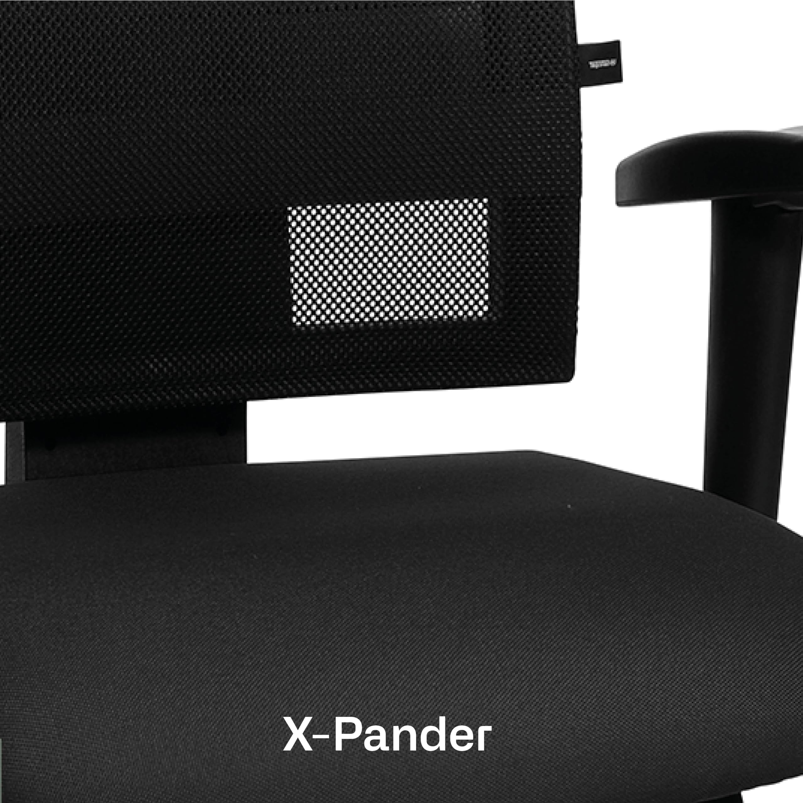 Topstar X-Pander, ergonomischer Bürostuhl, Schreibtischstuhl, inkl. höhenverstellbare Armlehnen, Netzbezug, Bezugsstoff, schwarz