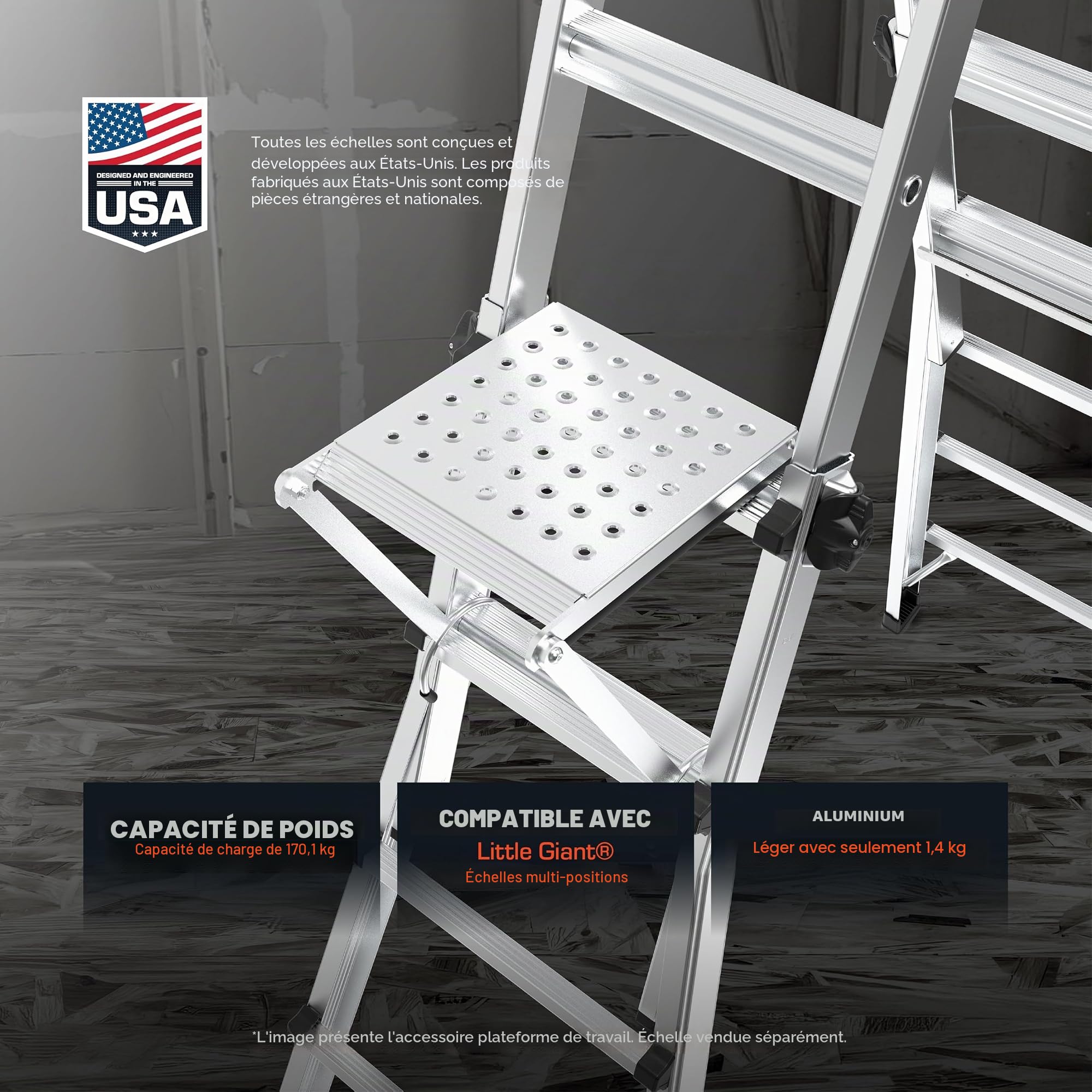 Little Giant Ladder Systems 10104 EMW1269521 Accessoires d'échelle, Gris, 1
