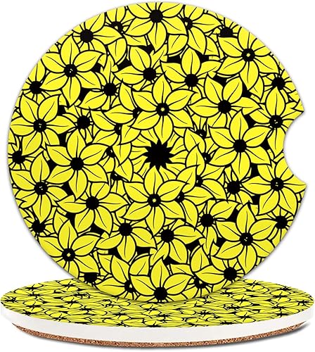 Miniatura 10 de COYEUX Posavasos absorbente para automóvil, paquete de 2, divertidos accesorios para automóvil, 2.56 pulgadas, bonitos posavasos para automóvil con