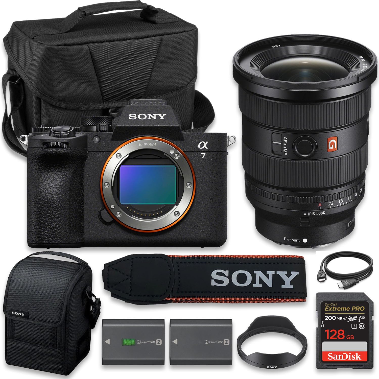Sony Alpha 7 V Full-Frame Hybrid Mirrorless Camera with Sony FE 16-35mm f/2.8 GM II Lens