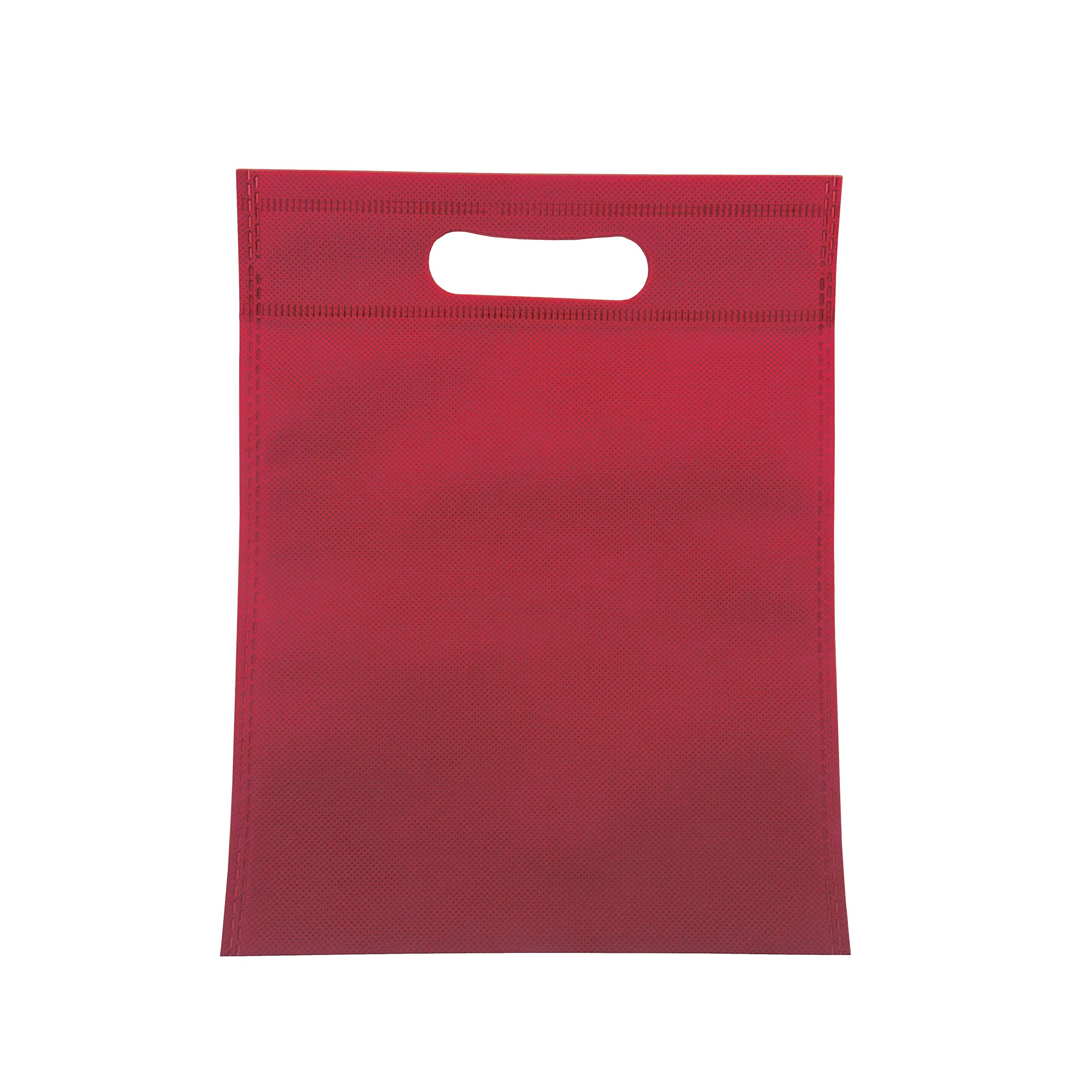 BOLSAS 100 Pieza Tela no Tejido,con asa Troquelada.Bolsas de Compra Reutilizable. (Rojo, 35x45cm)