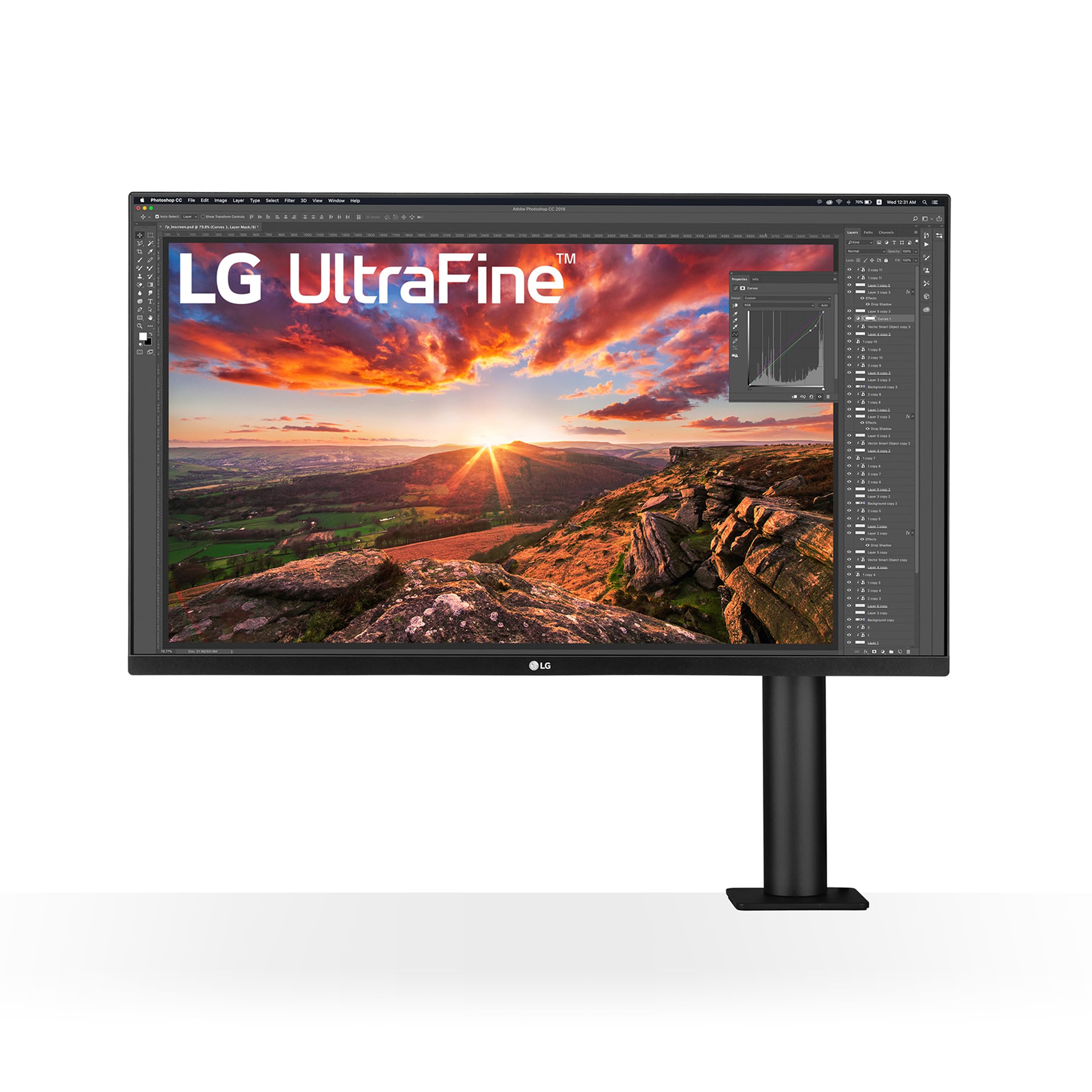 LG Ultrafine Ergo 32UN880K-B.AEU (32 Zoll) 4K UHD IPS Monitor, HDR10, USB-C (60W), Ergonomischer Standfuß, Schwarz