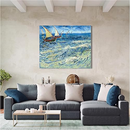 Miniatura 1217 de A&T ARTWORK The Starry Night de Vincent Van Gogh. Tamaño del marco: 36 x 30 pulgadas, tamaño de la imagen: 30 x 24 pulgadas, reproducciones clásicas