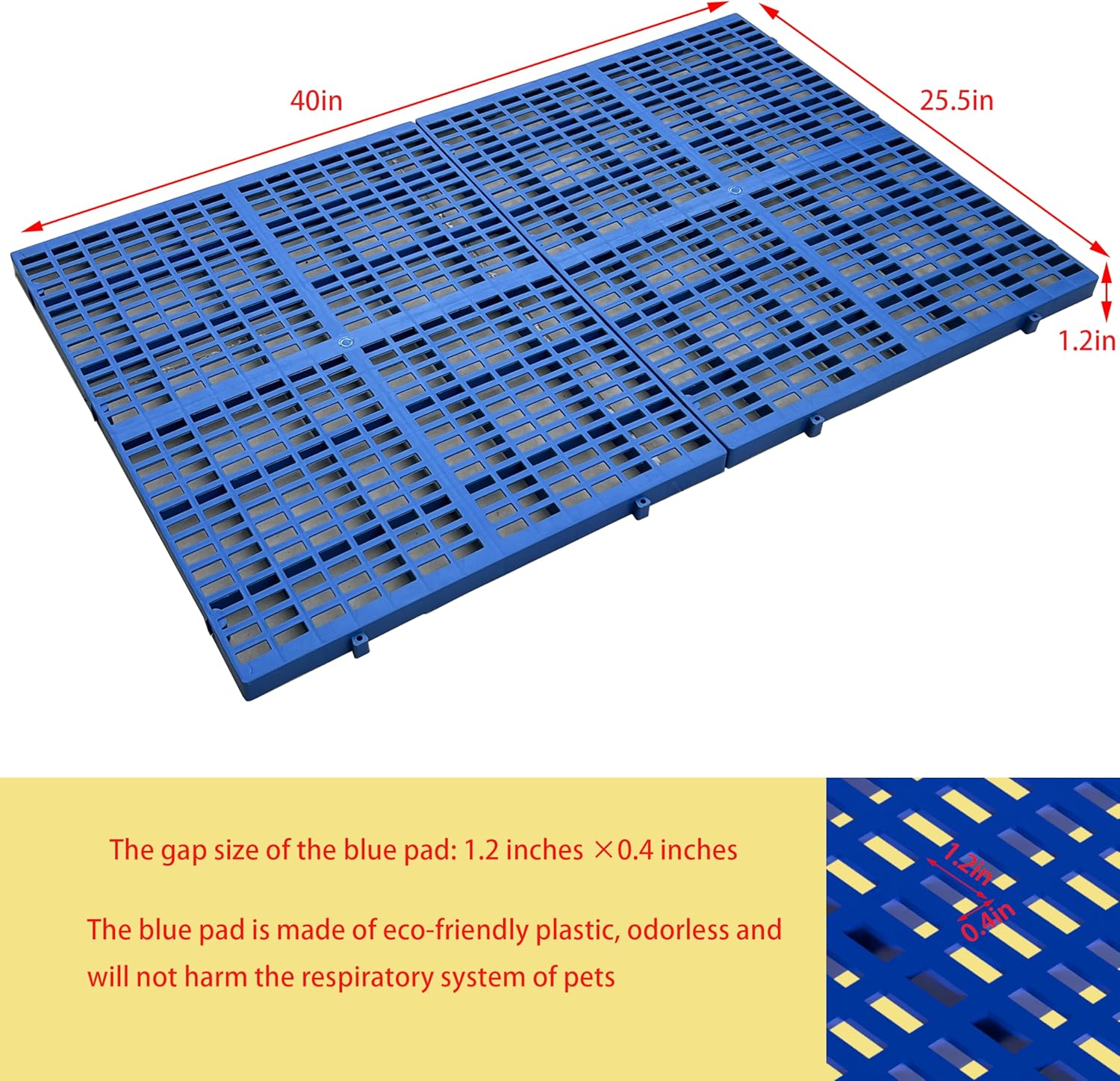 Blue Alfombrilla de jaula/almohadilla para,Foot pad. Floor Fence Dog Crate (LSDB42in)