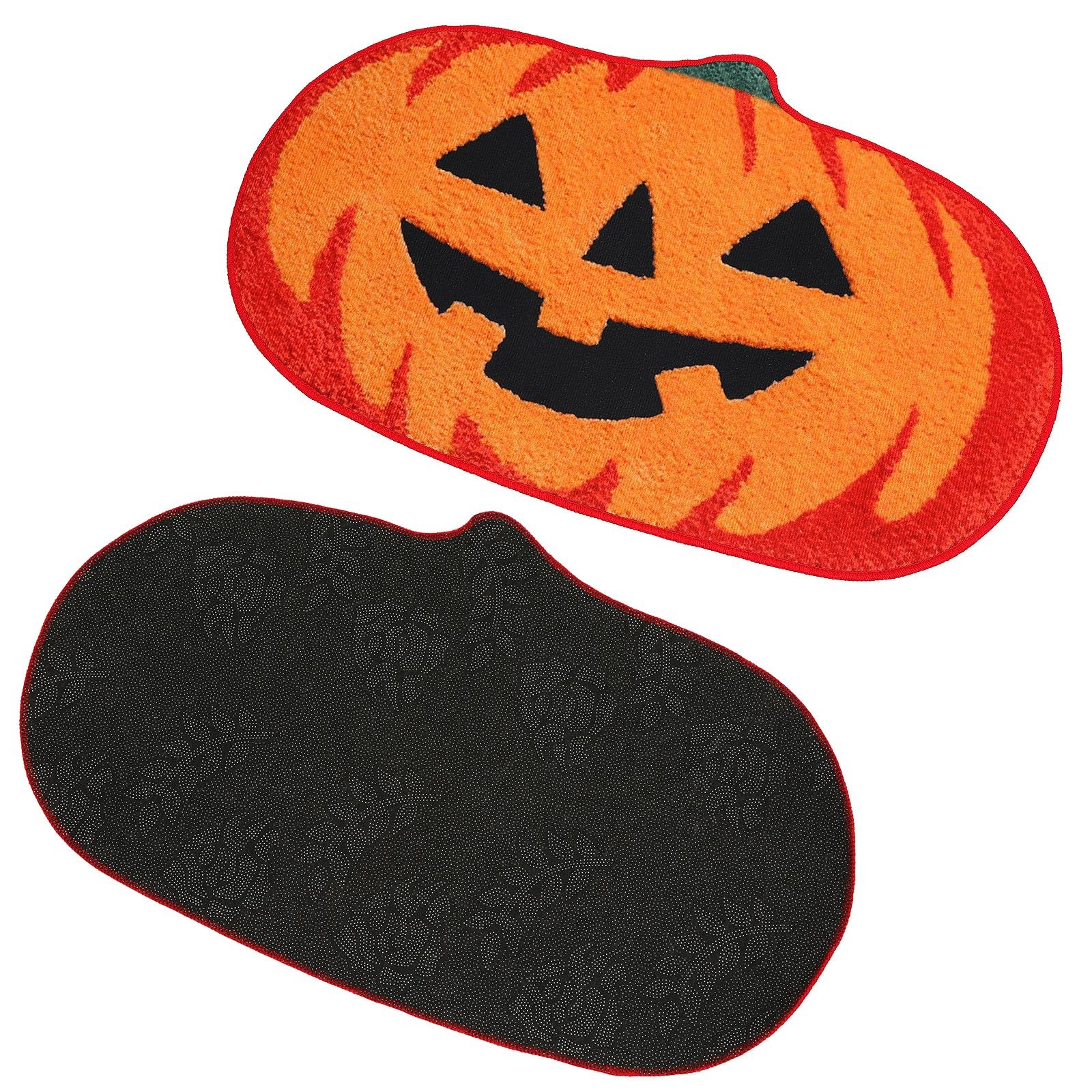 FEBSNOW Fall Pumpkin Rug,19.7 * 31.5inch Halloween Bathroom Decor, Non Slip Funny Cute Bath Mats Washable Carpet Autumn Home Decoration, for Front