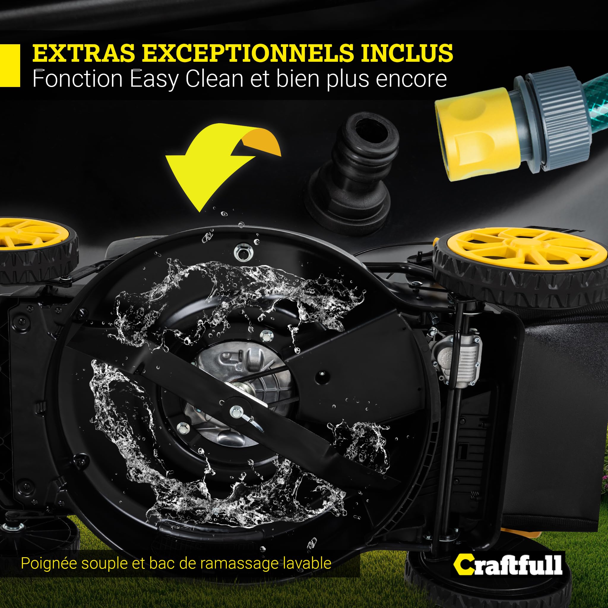 Craftfull Tondeuse à Gazon Thermique CR-196-30 | 4 KW 5,4 CV | Moteur OHV 190 cm³ | Autotractée avec Transmission à Faible Friction (4 KW 5,4 CV Gris)