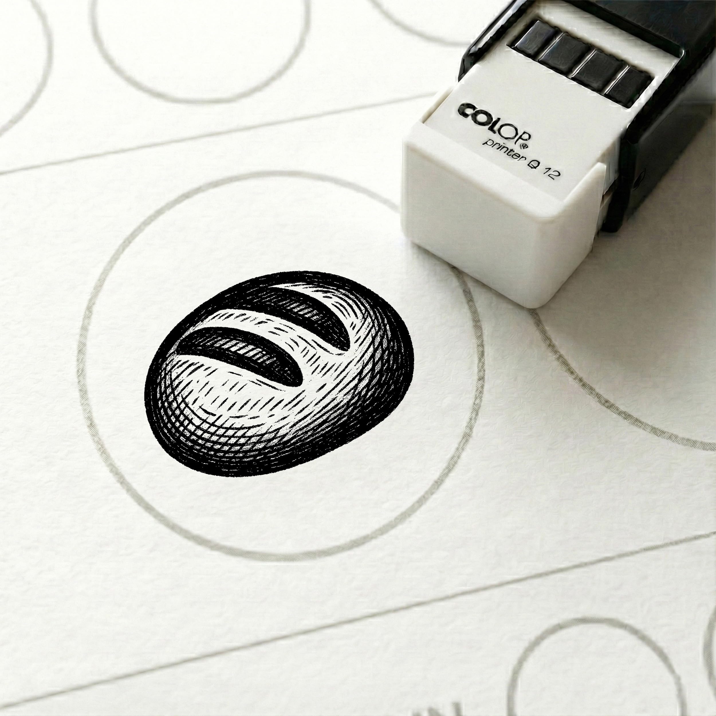 Dekolando Bonus Stamp Bread 10 x 10 mm - Bonus Card Stamp for Bakery Bakery Pastry Shop Cafe - Stamp Bonus Card Customer Card Stamp Card