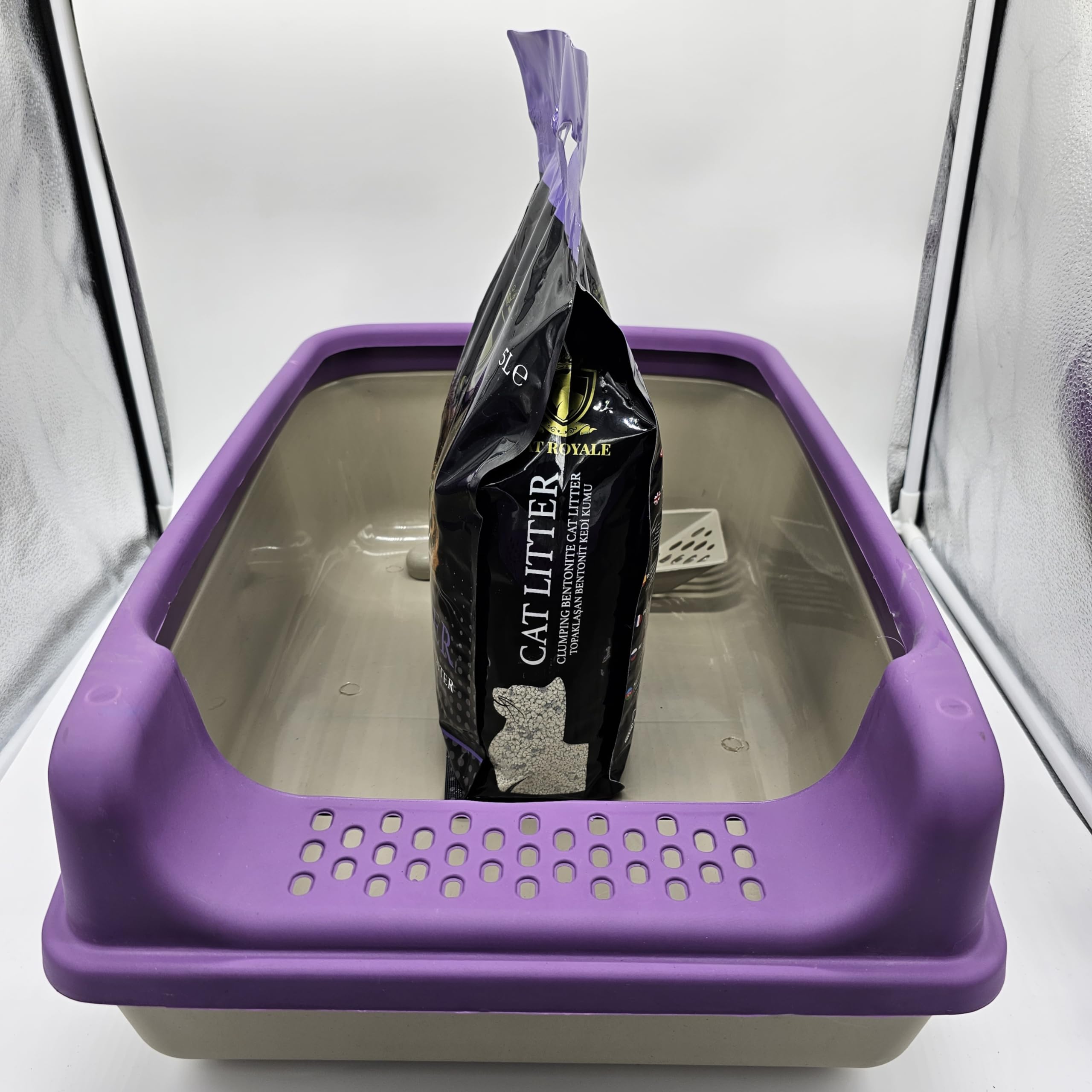 Lettiera agglomerante al profumo di lavanda, 5 l, bentonite naturale, 99,5% senza polvere, grumi rapidi e solidi, alto assorbimento, basso tracciamento, freschezza di lunga durata
