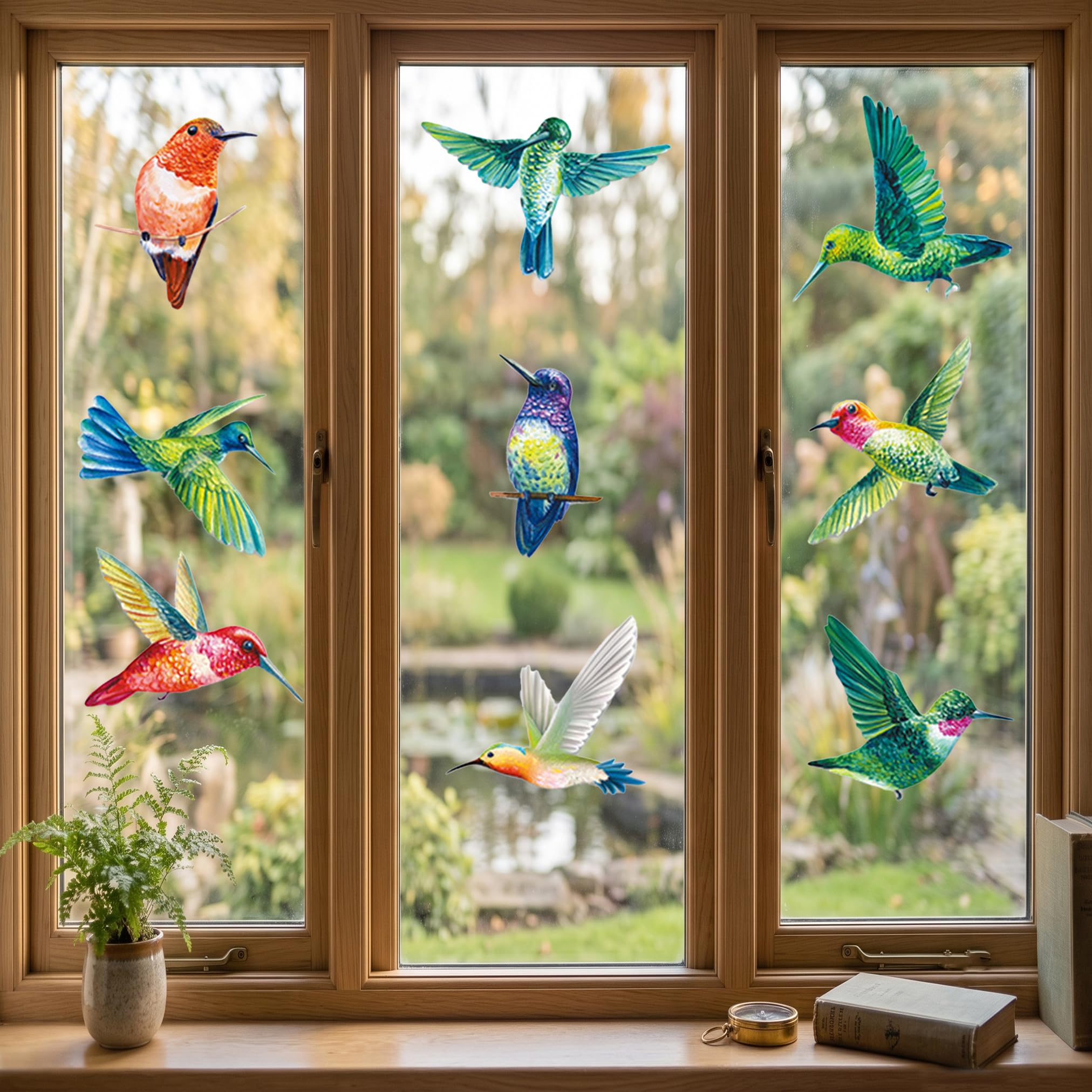 20 PCS Humming Bird Window Stickers - Anti Collision Decals for Glass