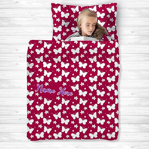 Juego de alfombrillas para siesta con bonitos patrones personalizados con nombre, saco de dormir para niñas, colchón de cama personalizado para