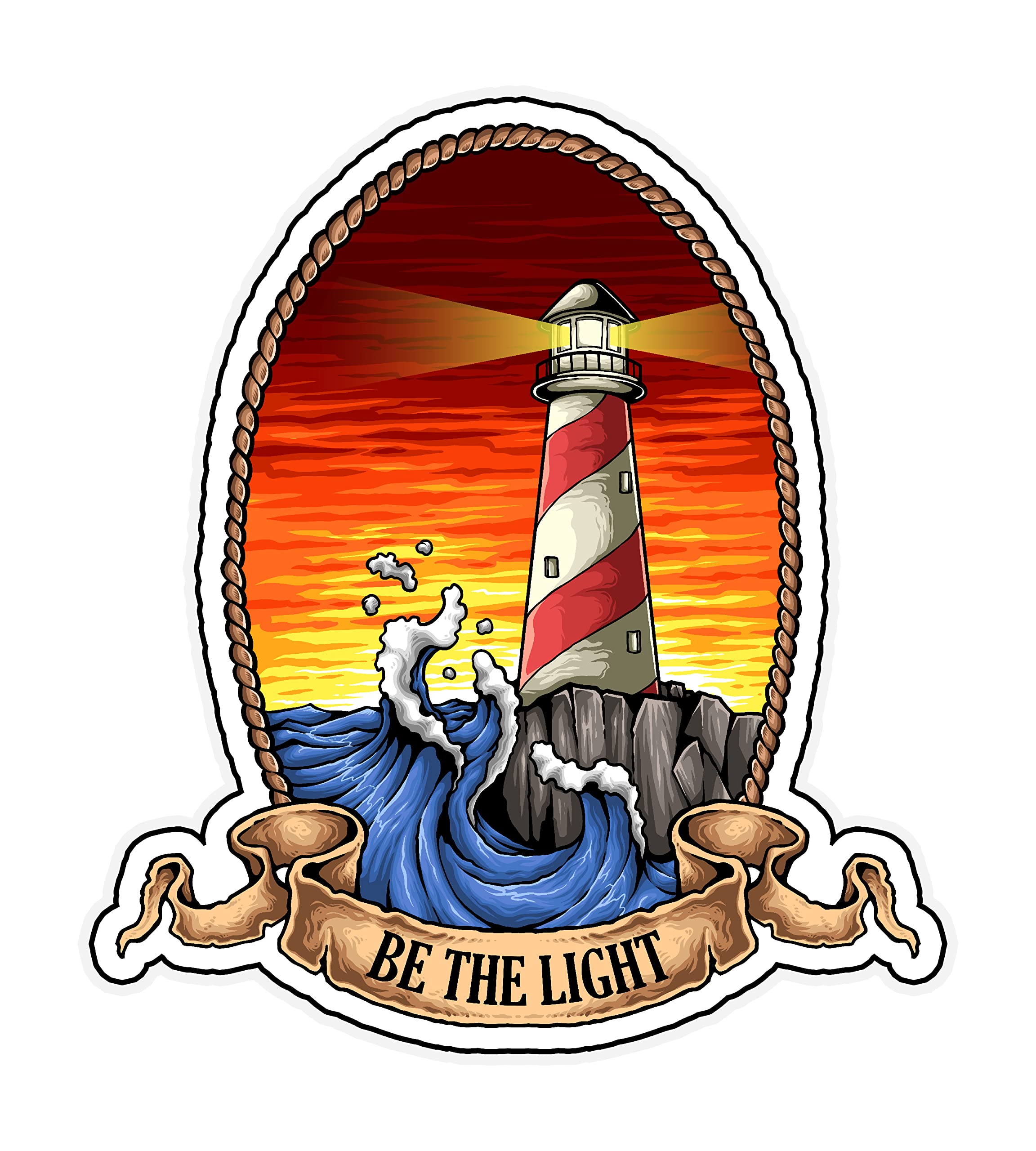 Lighthouse 6-Inch Vinyl Decal Sticker for Laptops, Water Bottles, Cars, Notebooks, and More – Durable, Waterproof, Weather-Resistant, Easy to Apply,