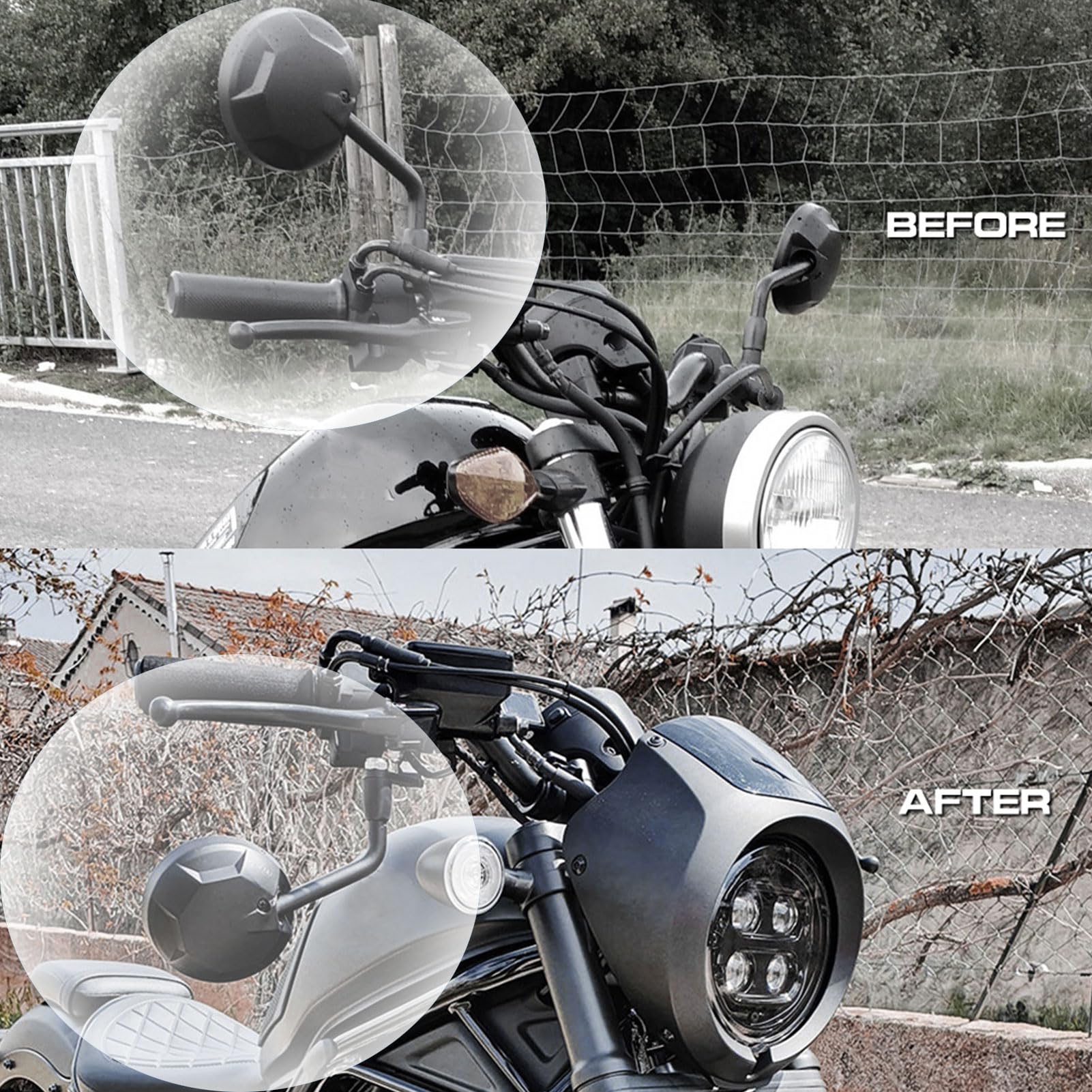 WOOGA Motorrad Rückansicht Seitens piegel halterung unten Adapter halterung Erweiterungs ständer für Ho&nda Rebel CMX 250 CMX 300 CMX 500 Zubehör 2017-2026