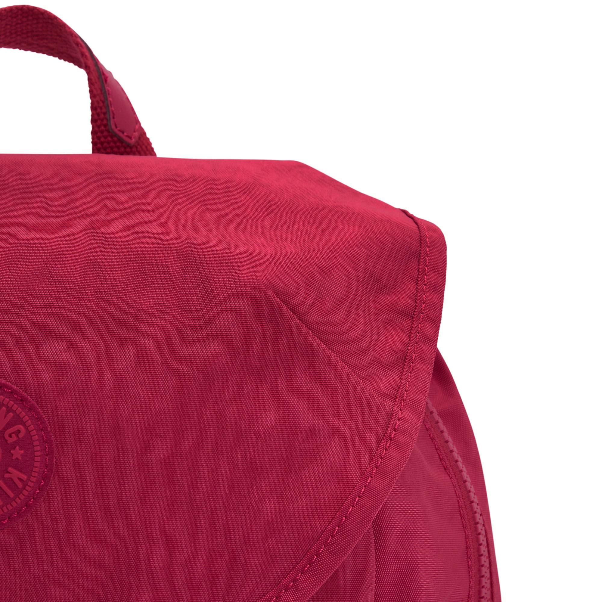 Kipling Zaino Medio Fiona - Raspberry Dream, Nylon Leggero, 14L, Con Scimmietta Portachiavi