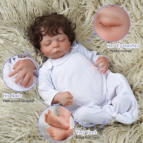 Miniatura 2 de ADFO Muñecas realistas de bebé recién nacido, 20 pulgadas, de vinilo suave de cuerpo completo, realista, muñeca de bebé recién nacido,
