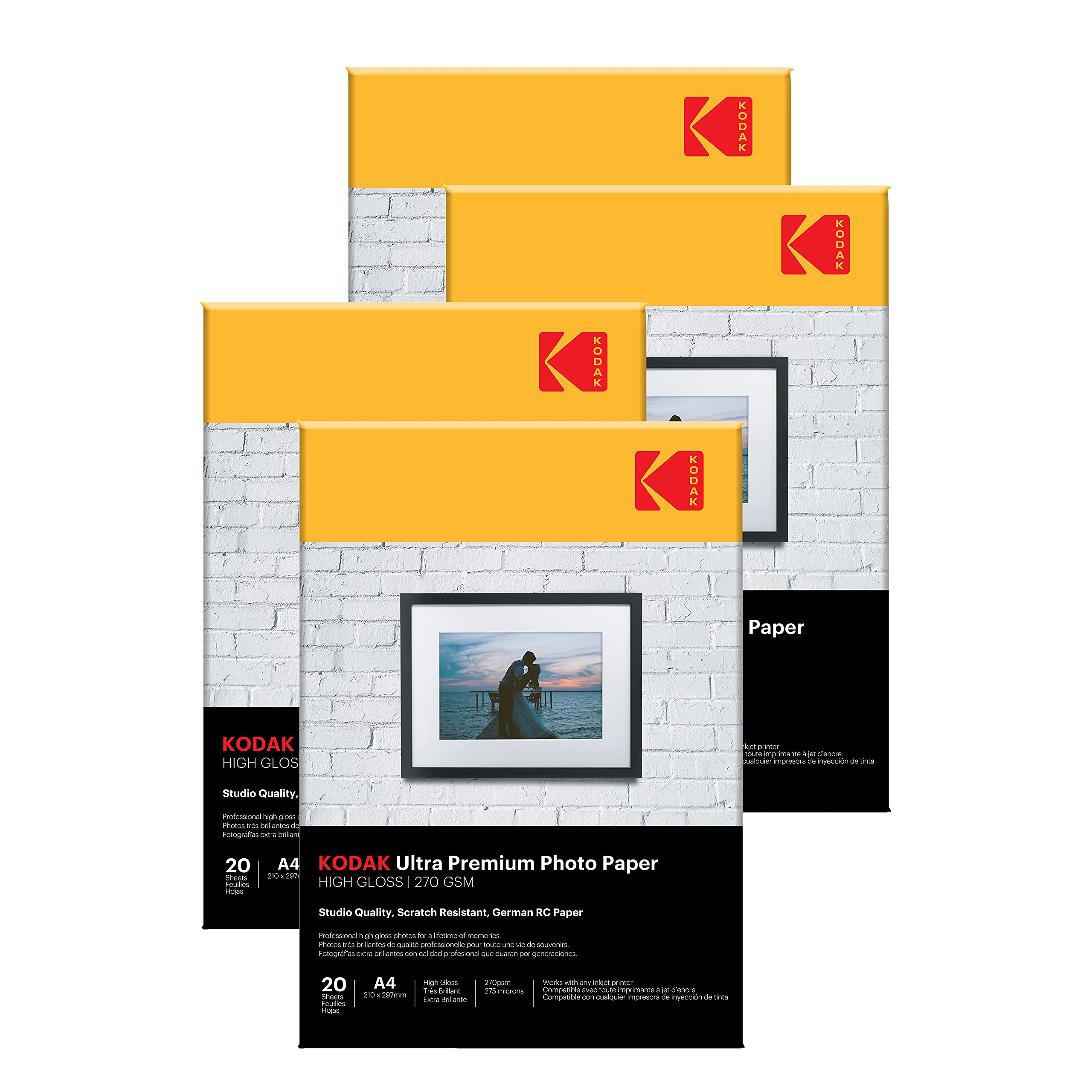 Kodak 270 GSM A4 Glossy Photo Paper Waterproof, Pack of 20 sheets, Compatible with all Inkjet Printers — Amazon image 7