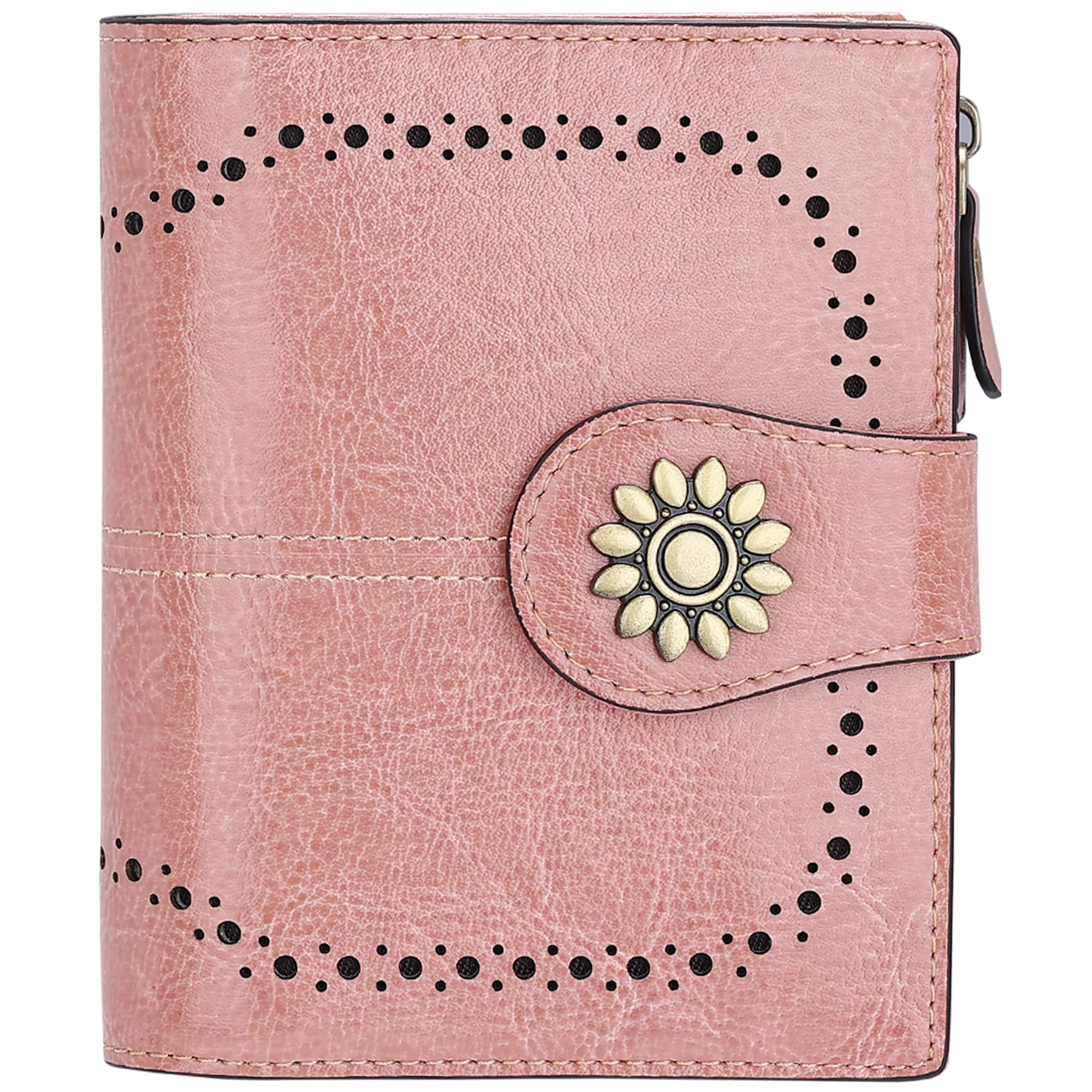 Lavemi Womens Leather Wallet Small Compact RFID Blocking Credit Card Case Purse with Zipper Pocket | Small, Compact, RFID Blocking, Zipper Pocket,