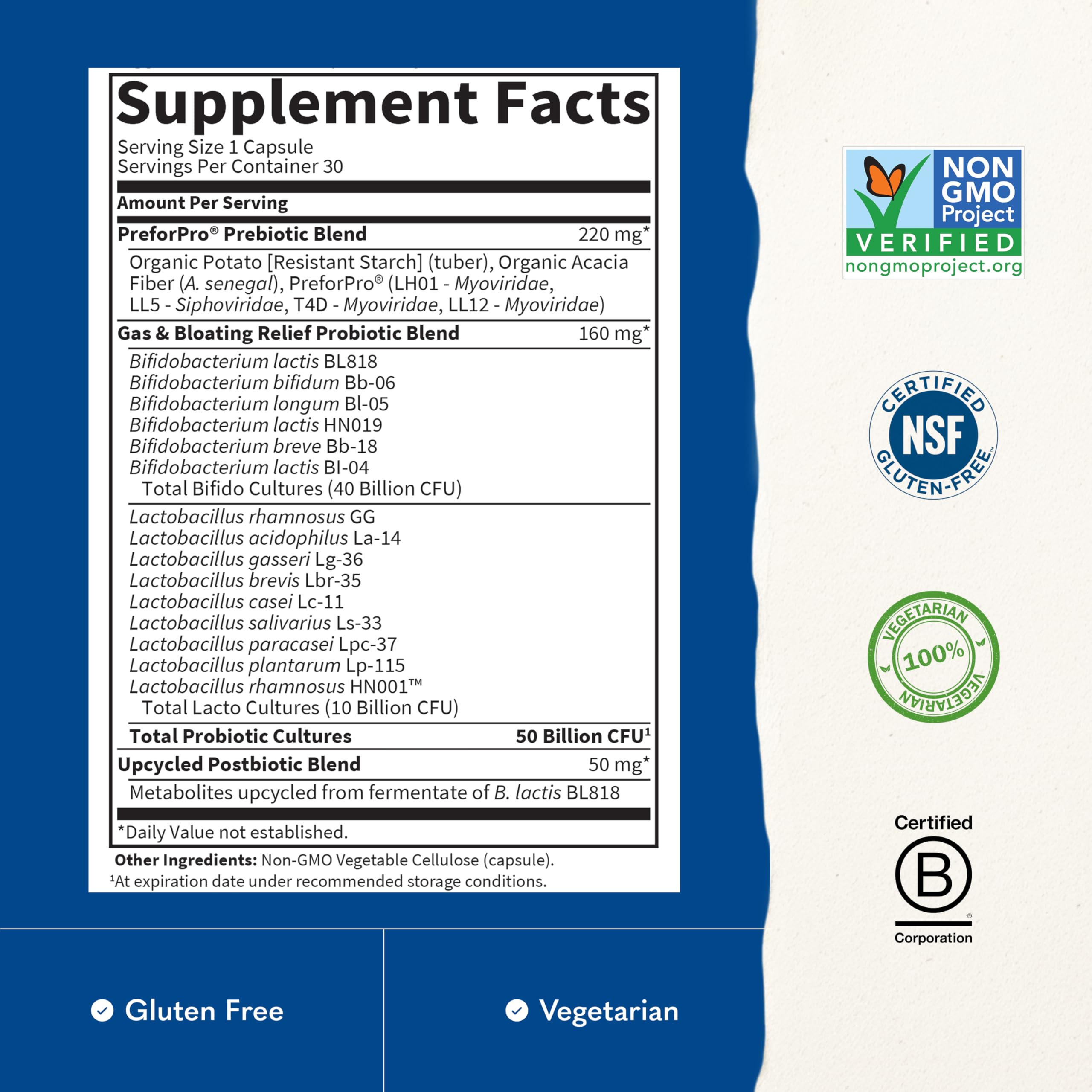 Garden of Life Dr Formulated Once Daily 3-in-1 Complete Prebiotics, Postbiotics & Probiotics for Women and Men - PRE + PRO + POSTBIOTIC Supplement for Gas & Bloating - 50 Billion CFU, 30 Day Supply — Amazon image 3