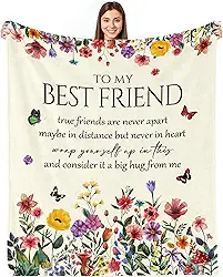 Hudodmn Cobertor de melhor amigo, presente de aniversário de melhor amiga para mulheres, presentes de amizade para amigas, presentes de aniversário para mulheres, presentes para melhores amigas