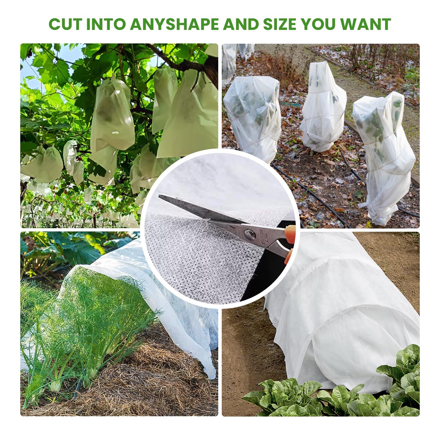 WISD Garden Fleece Frost Protection, 30gsm Horticultural Fleece Winter Plant Covers with 10 U-Shaped Ground Pegs - Image 4