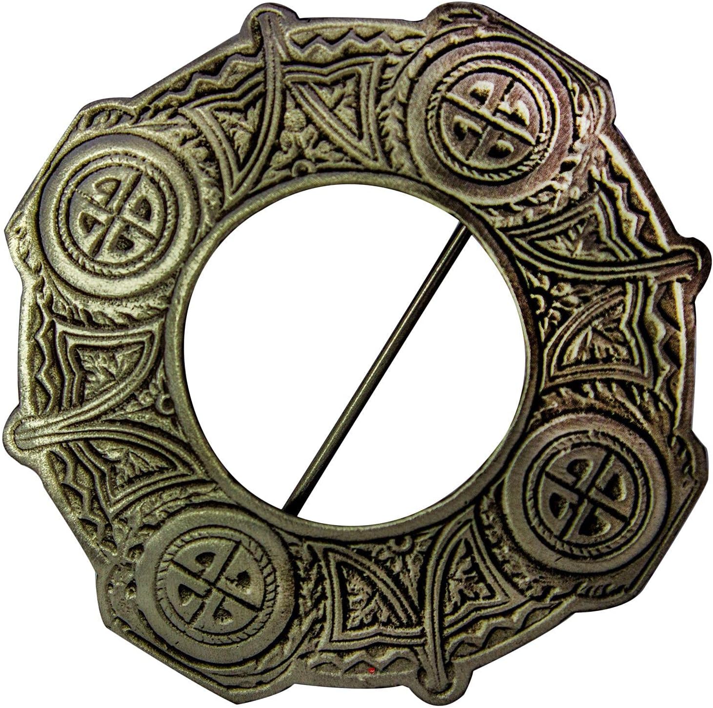I LUV LTD Fly Plaid Brooch Classic Pewter Celtic Knot Design 2 Styles Made in UK Traditional Scottish Kilt Pin Celtic Cape Sash Male Brooch Kilt Accessories for Men